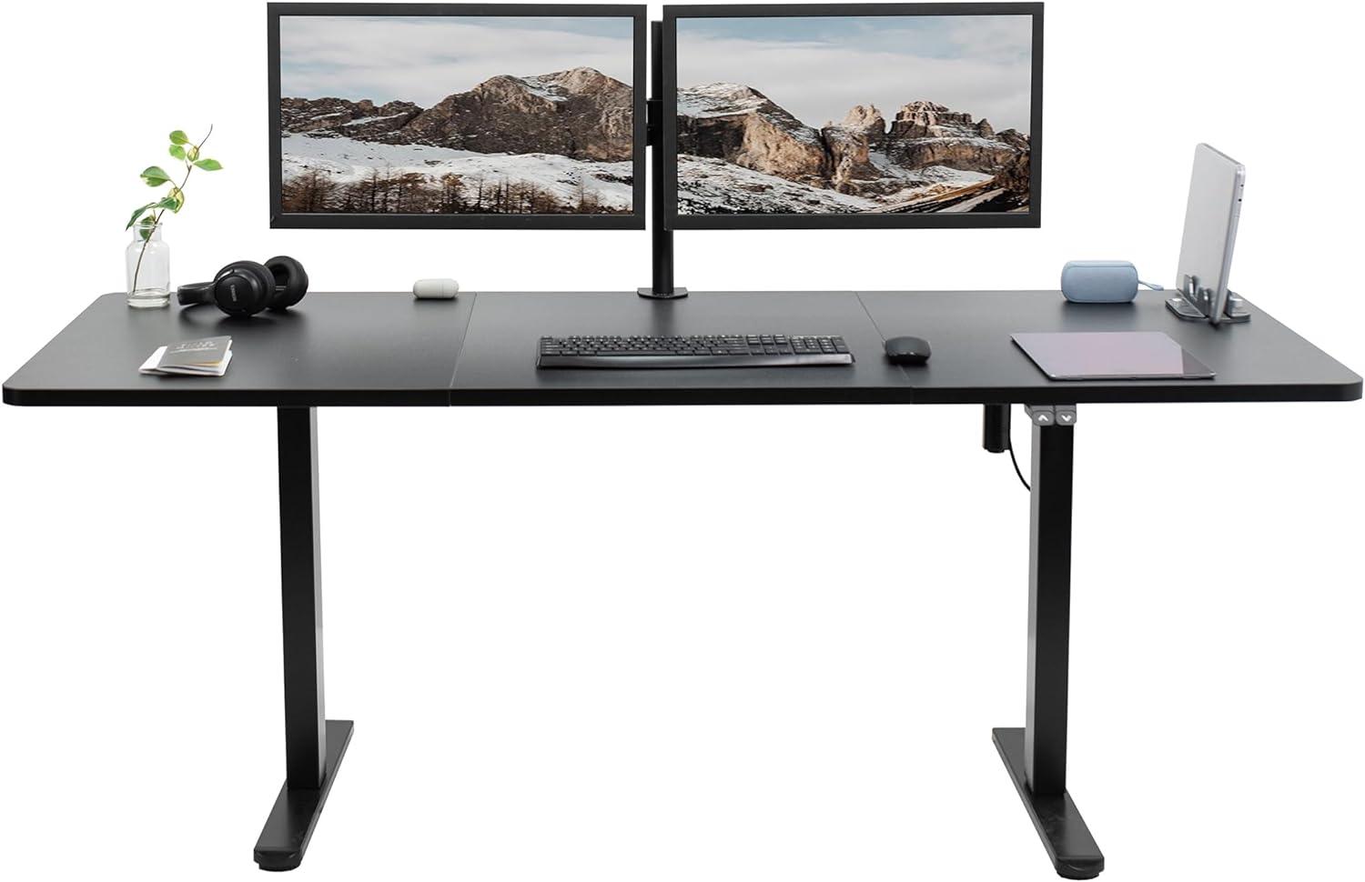 Elevate 71" Black Electric Height-Adjustable Standing Desk