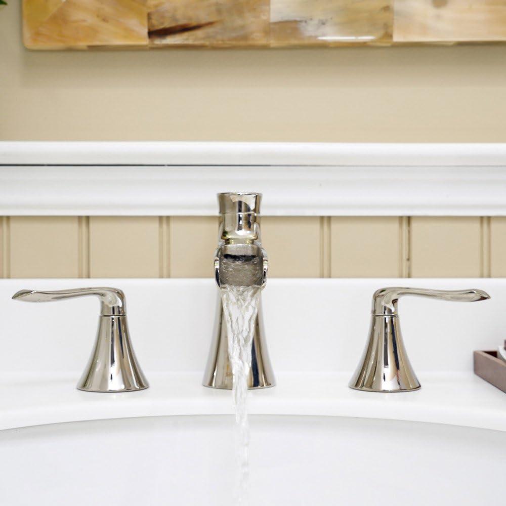 Polished Chrome Widespread Waterfall Bathroom Faucet with Lever Handles