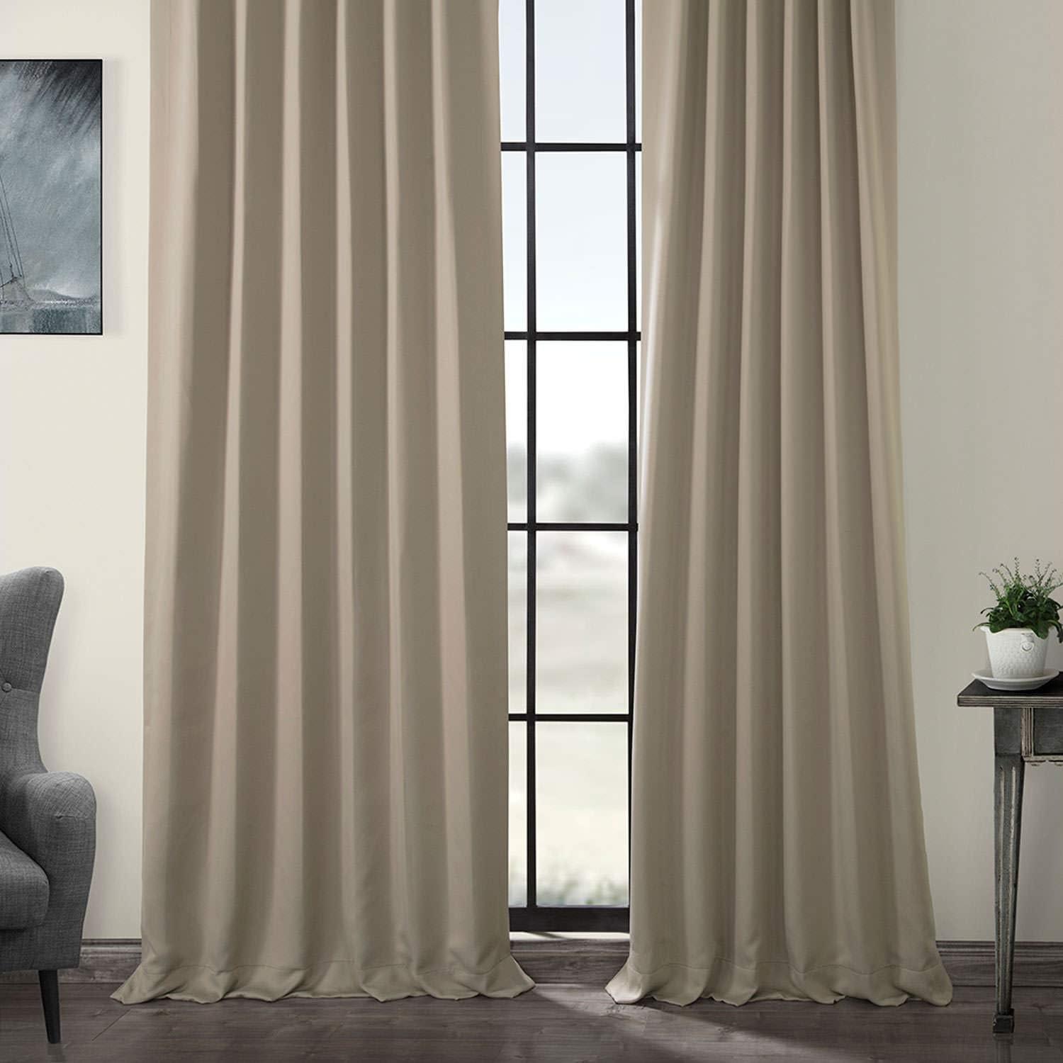 Classic Taupe Blackout Room Darkening Curtain (1 Panel), Classic Taupe, 50W X 84L