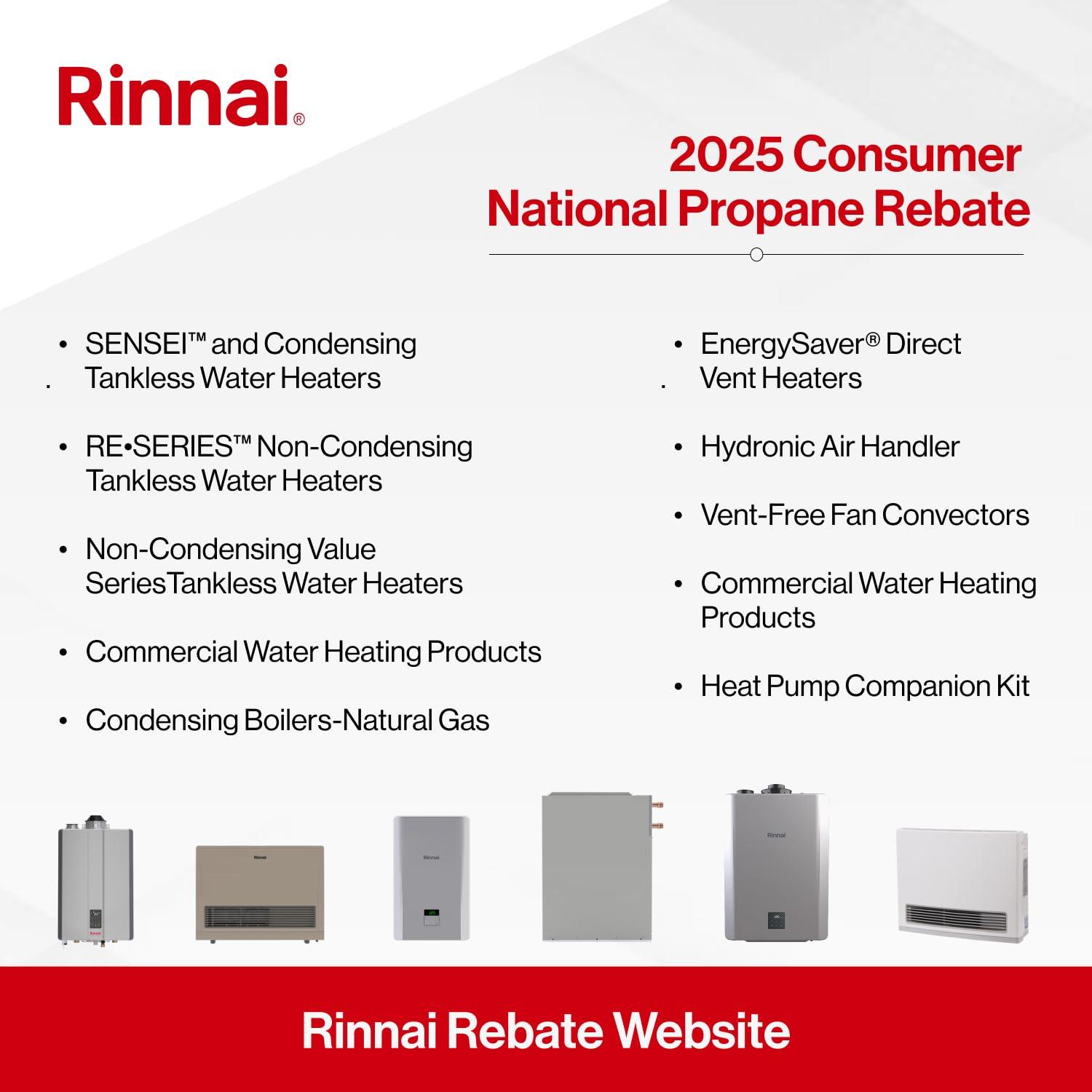 Rinnai Rinnai 10000 BTU Propane Wall Mounted Space Heater with Adjustable Thermostat
