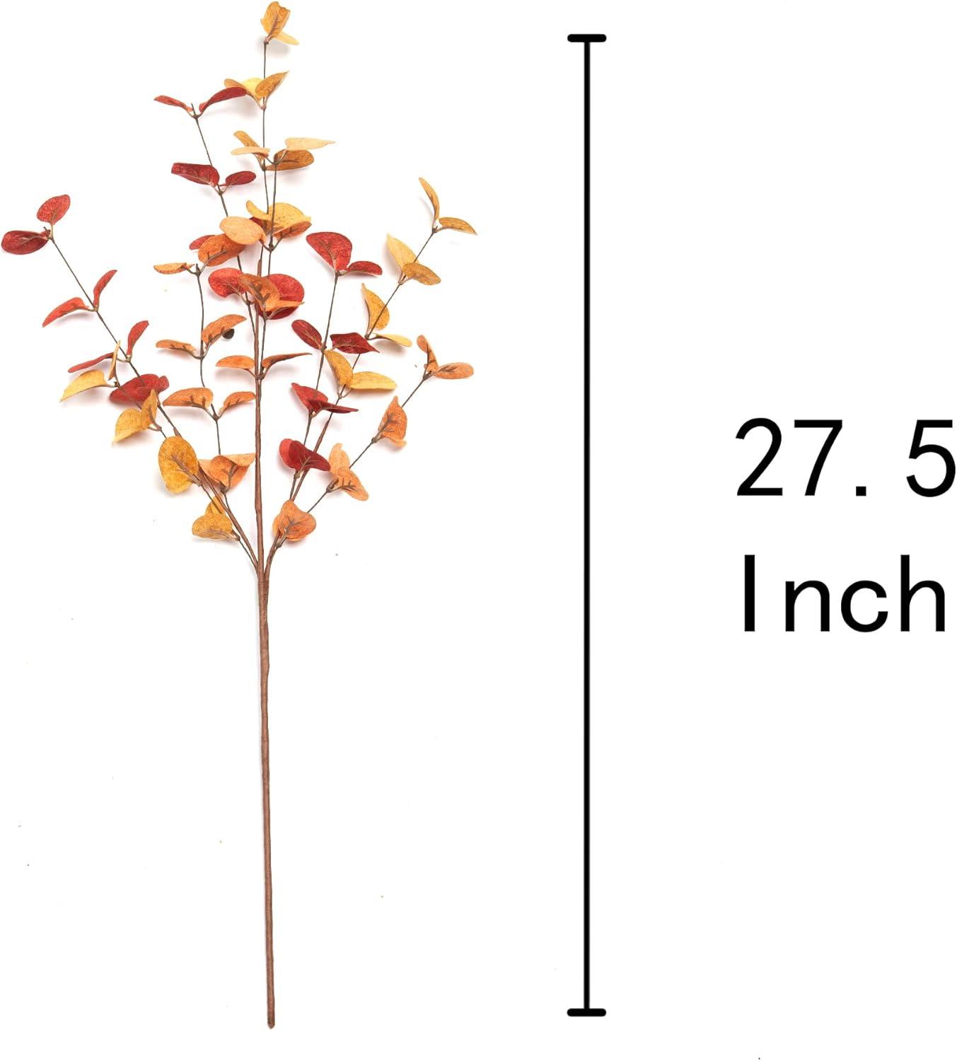 27.5" Fall Eucalyptus Stems with Non-Woven Fabric Leaves