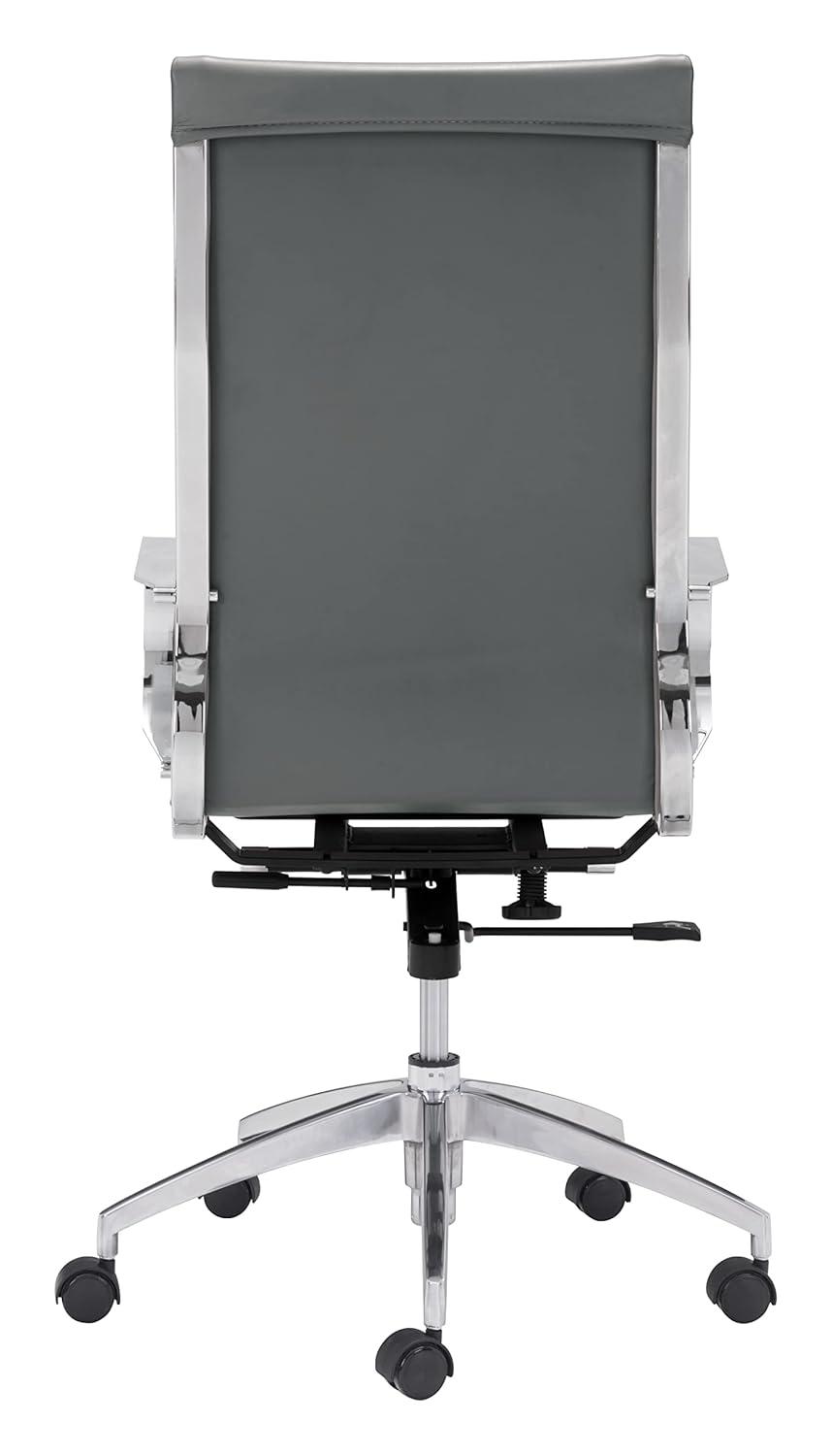 Zuo Modern Glider High Back Office Chair Gray