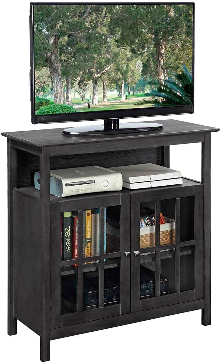 Convenience Concepts Big Sur Highboy TV Stand with Storage Cabinets for TVs up to 40 Inches, Weathered Gray