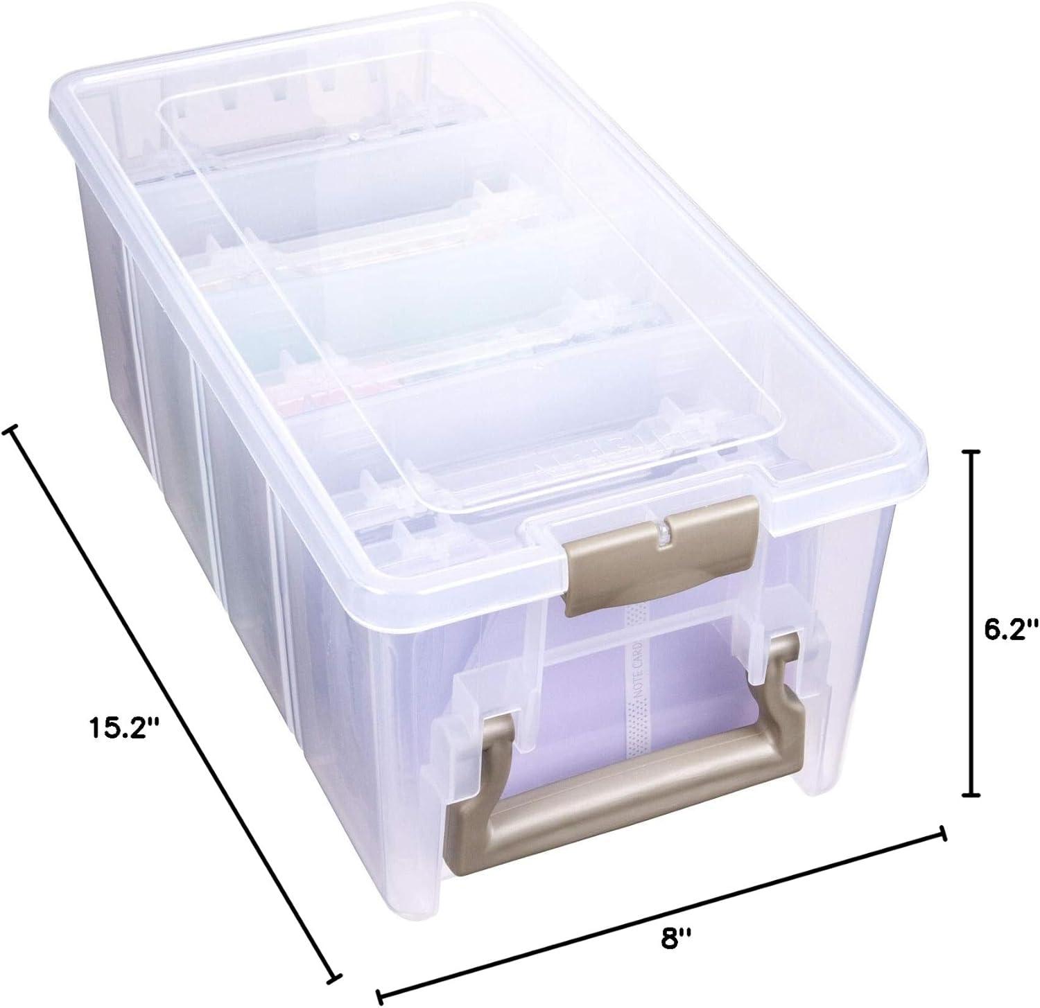 Clear Plastic Semi Satchel Photo and Craft Organizer with Removable Dividers