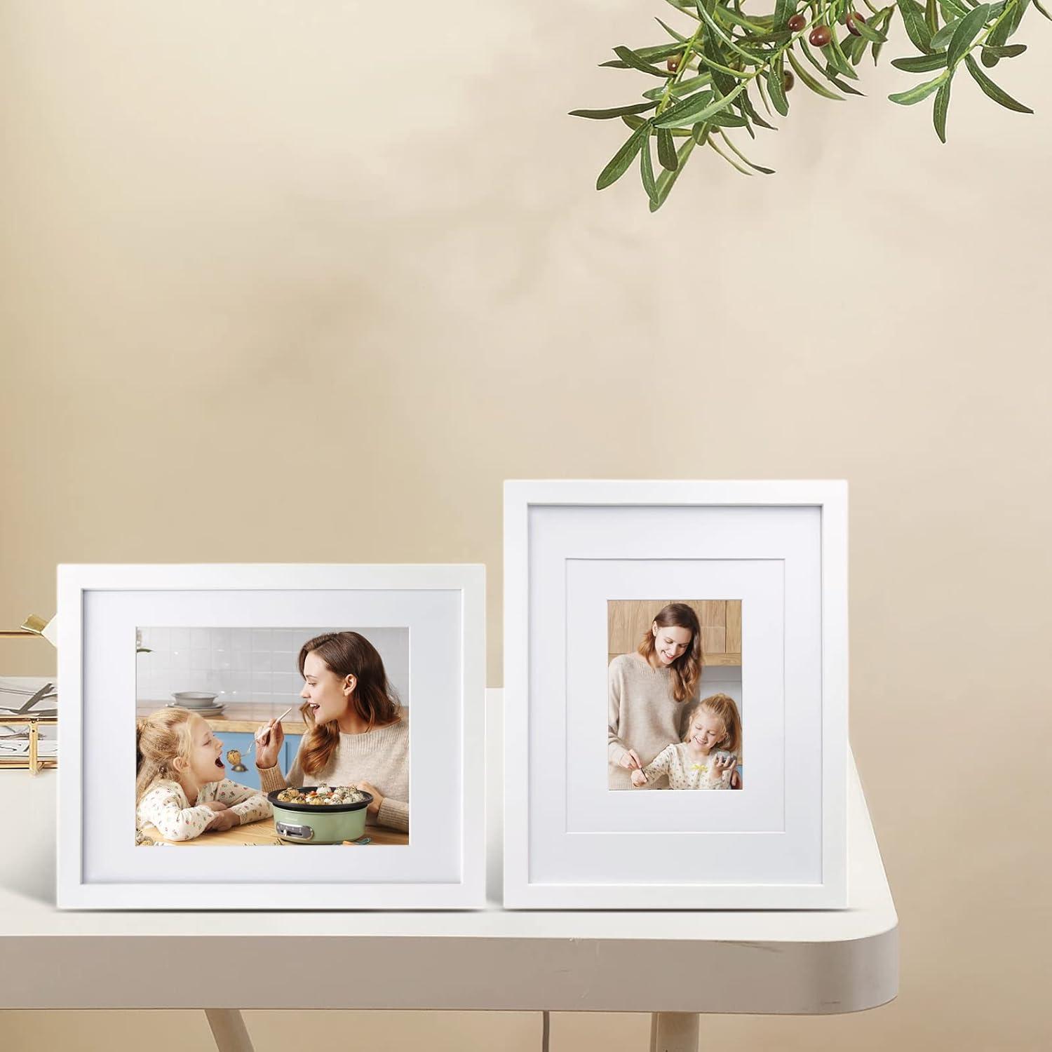 White Solid Wood 11x14 Picture Frame with Plexiglass