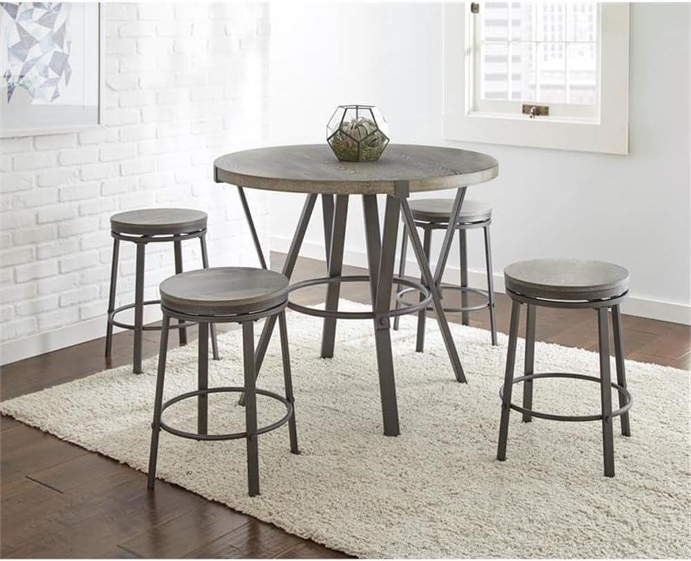 5pc Portland Counter Height Dining Set Gray - Steve Silver Co.
