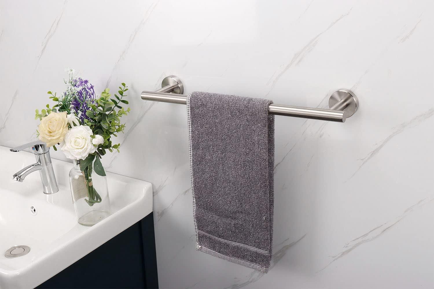 Brushed Nickel 16'' Stainless Steel Wall Mounted Towel Bar