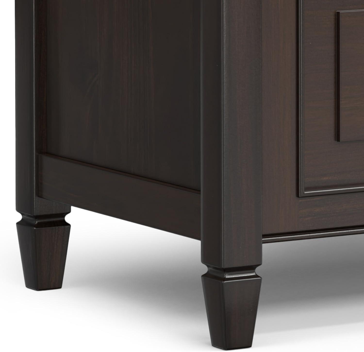 Simpli Home Connaught 30"W Solid Wood Small Entryway Storage Bench with Lift-Top Lid and Hidden Storage Compartment