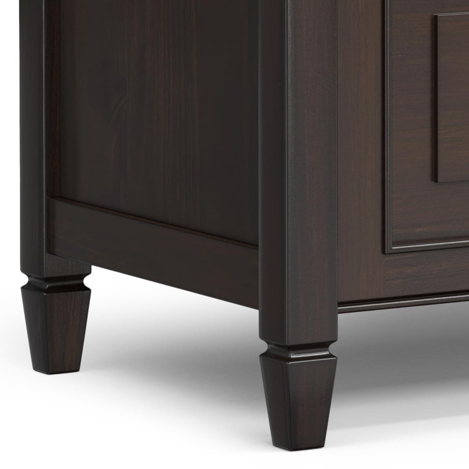 Simpli Home Connaught 30"W Solid Wood Small Entryway Storage Bench with Lift-Top Lid and Hidden Storage Compartment
