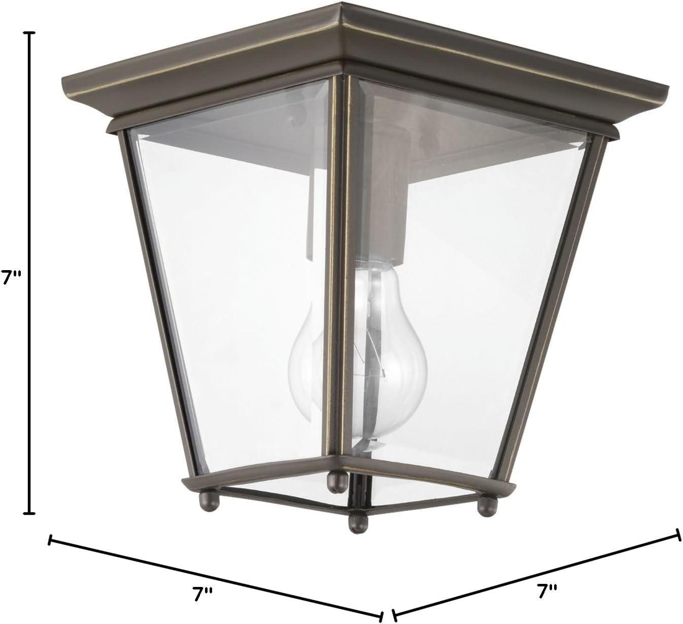 Calais Transparent Square Outdoor Flush Mount