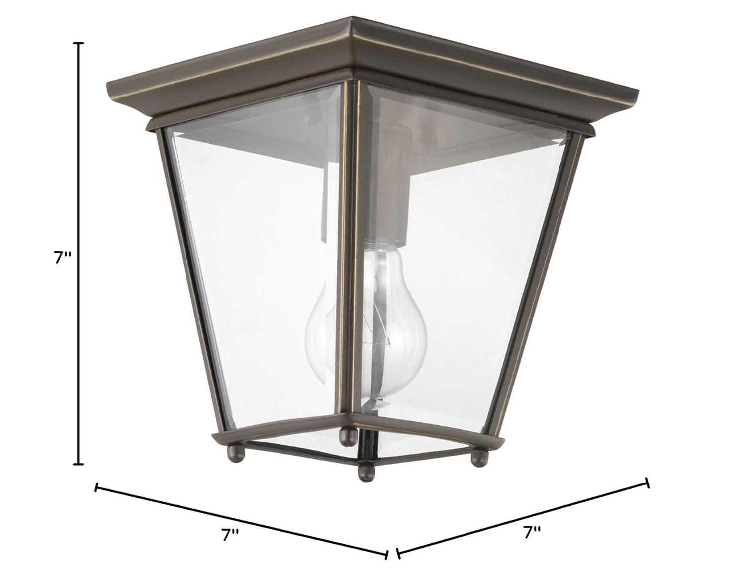 Calais Transparent Square Outdoor Flush Mount