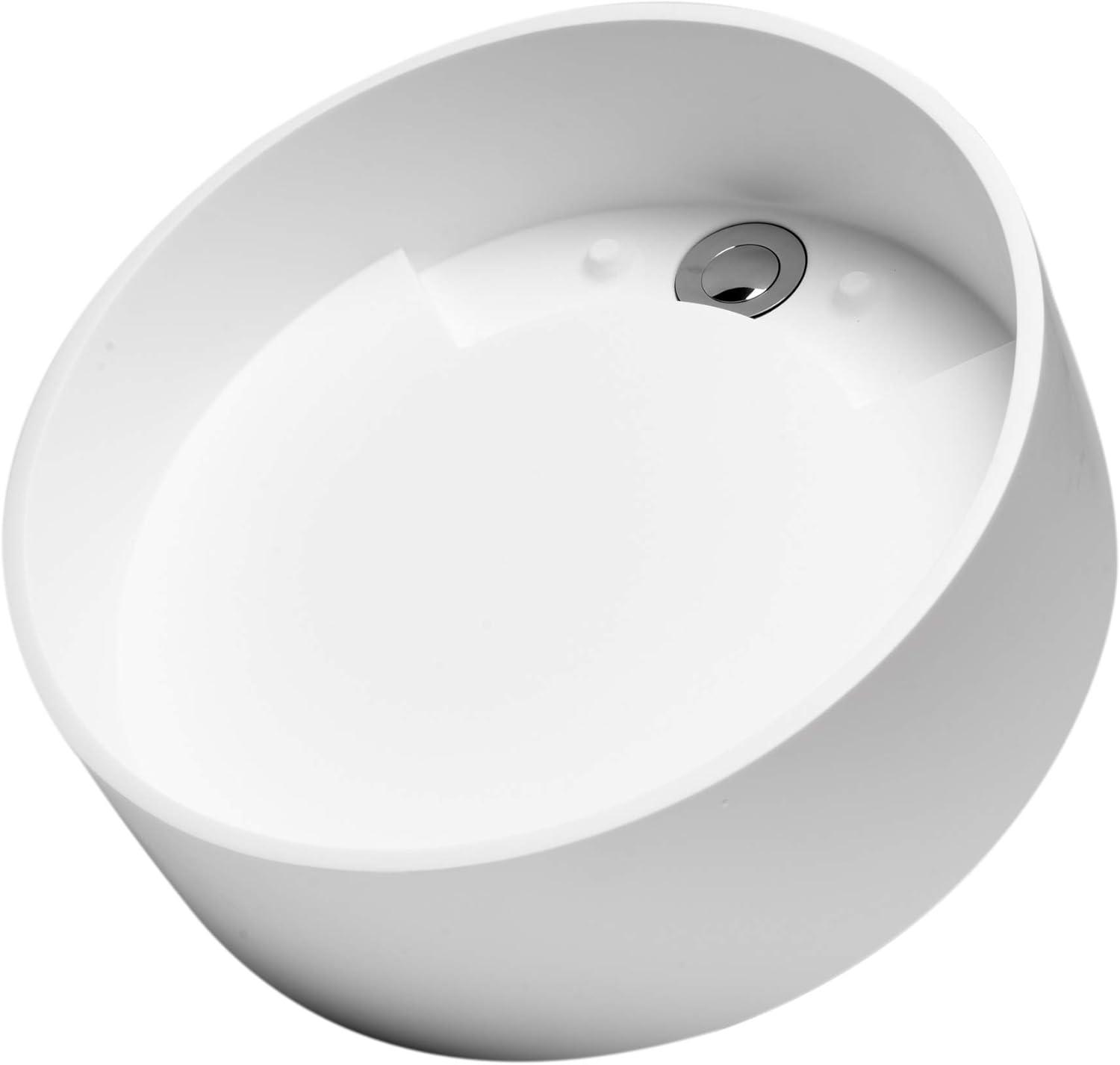 Alfi Brand 15.13'' Matte White Resin Circular Bathroom Sink