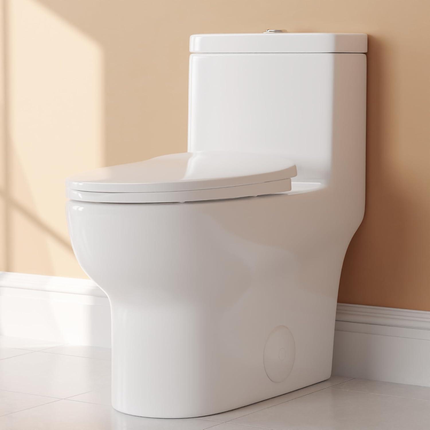 Ally Standard Bathroom Toielt, Modern Toilet with Comfort Chair Height Floor Mounted(Seat Included)