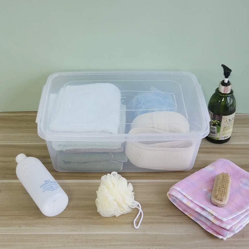 Clear Stackable Plastic Storage Boxes with Lids, 16 Quart, 2-Pack