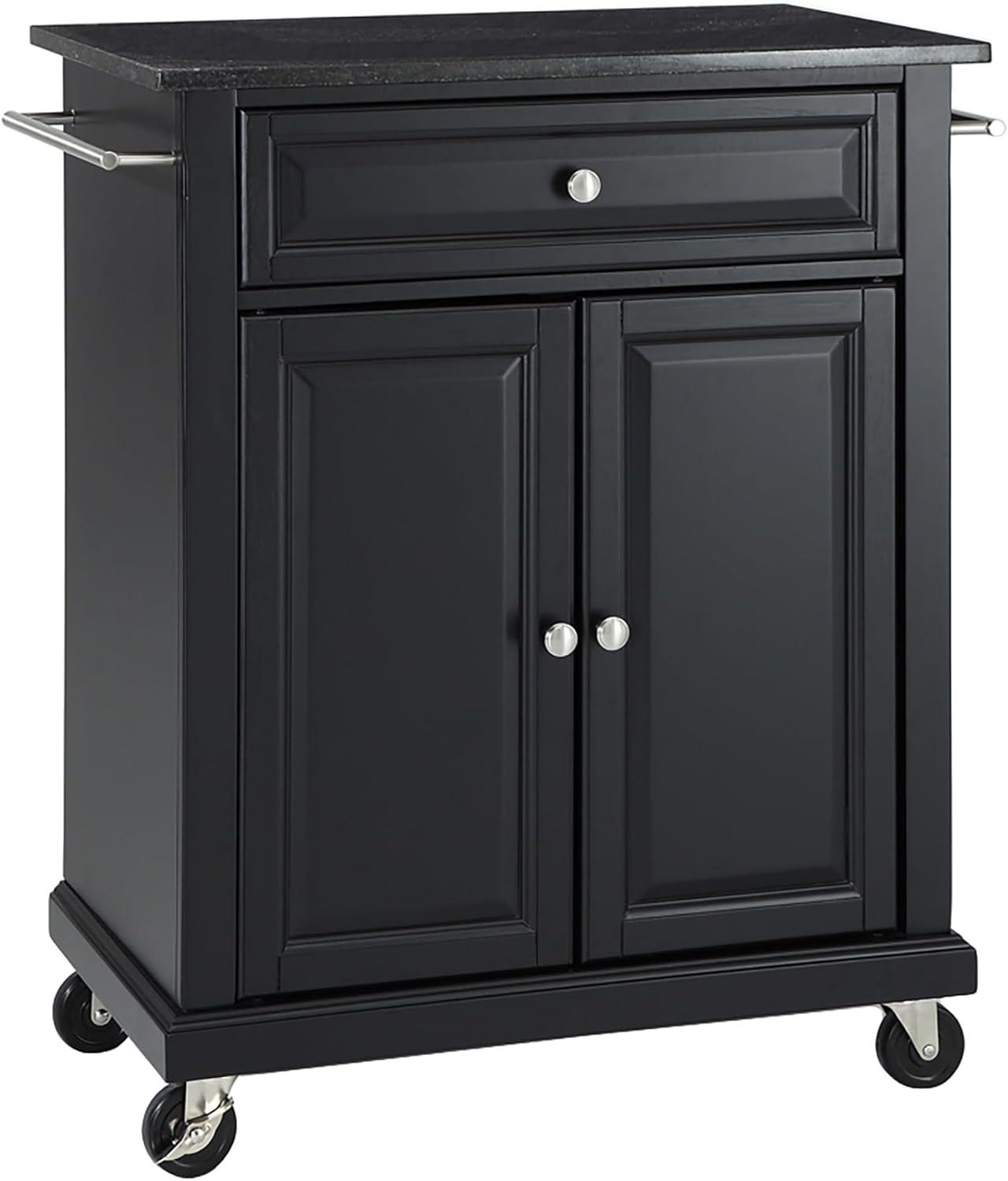 Compact Stainless Steel Top Kitchen Cart Mahogany - Crosley: Mobile Island with Storage & Towel Bars