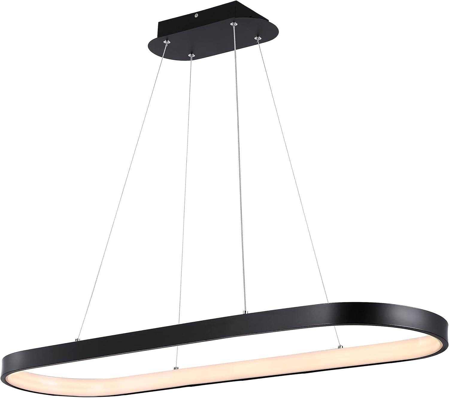 Nolan 38.75" Satin Black Modern Bohemian LED Linear Pendant