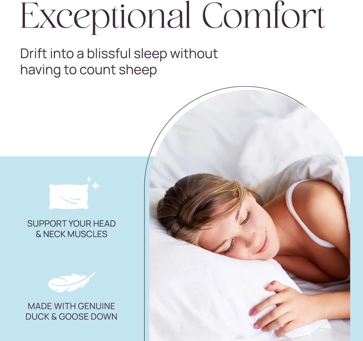 East Coast Bedding Pure Dream Firm Goose Down Feather Pillow, Queen Size, Pack of 1
