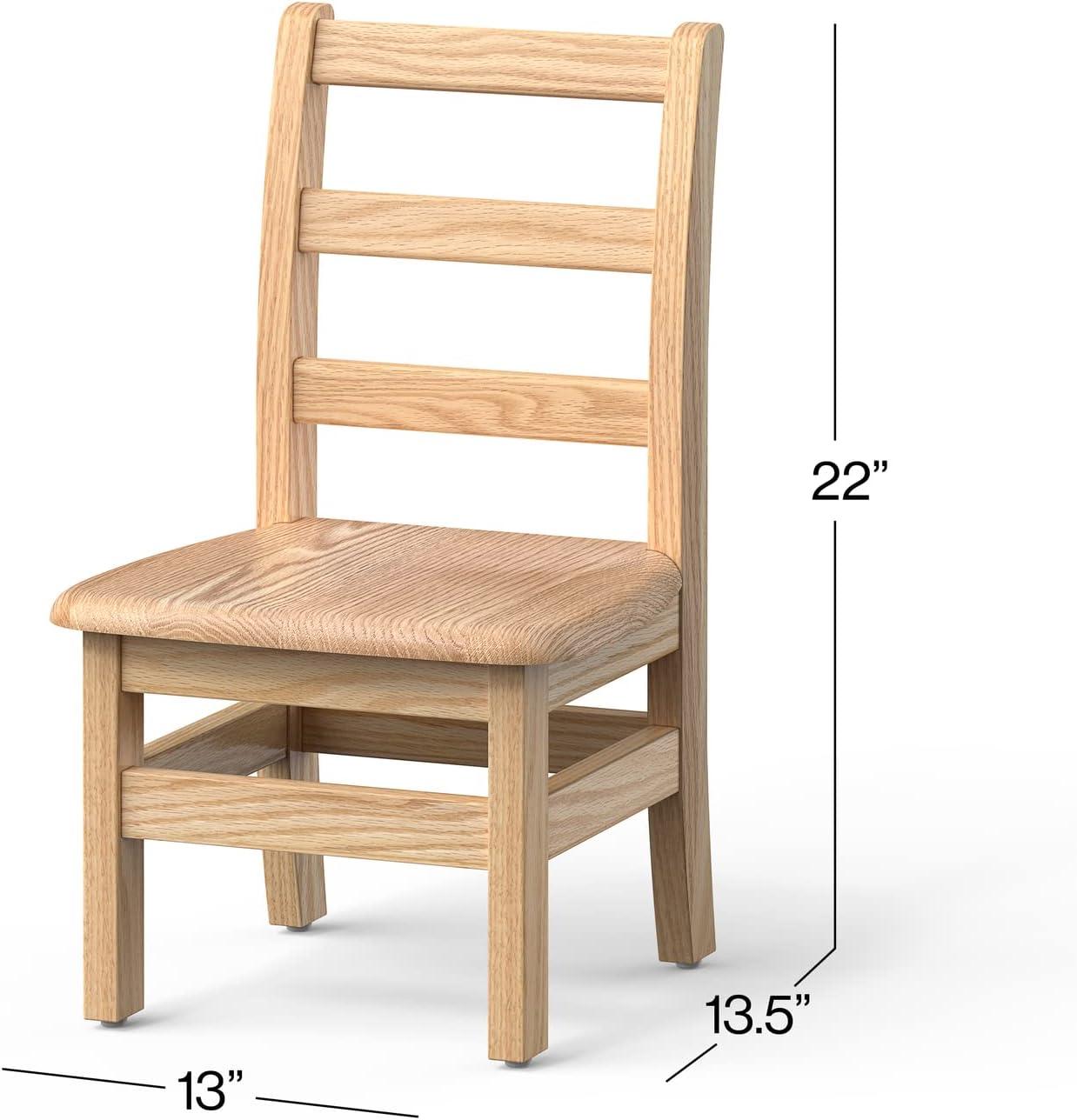 Foundations Little Scholars Sillas Escolares de Madera para Niños Roble Rojo Completamente Ensambladas, Fabricadas en EE. UU., 14", Paquete de 2