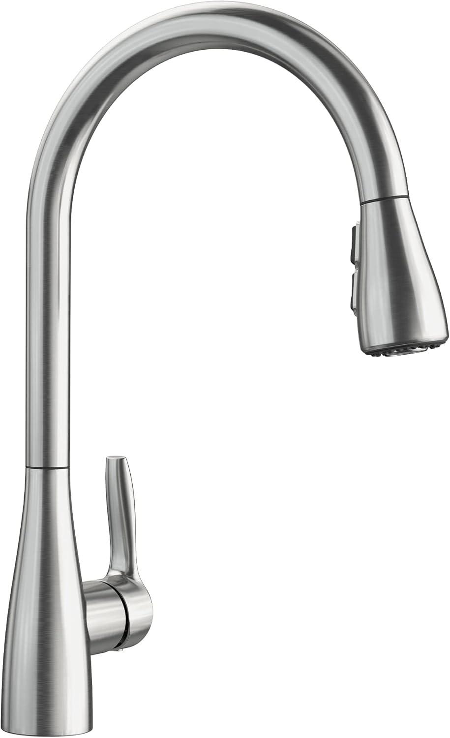 High-Arc Stainless Steel Kitchen Faucet with Dual Spray Pull-Down