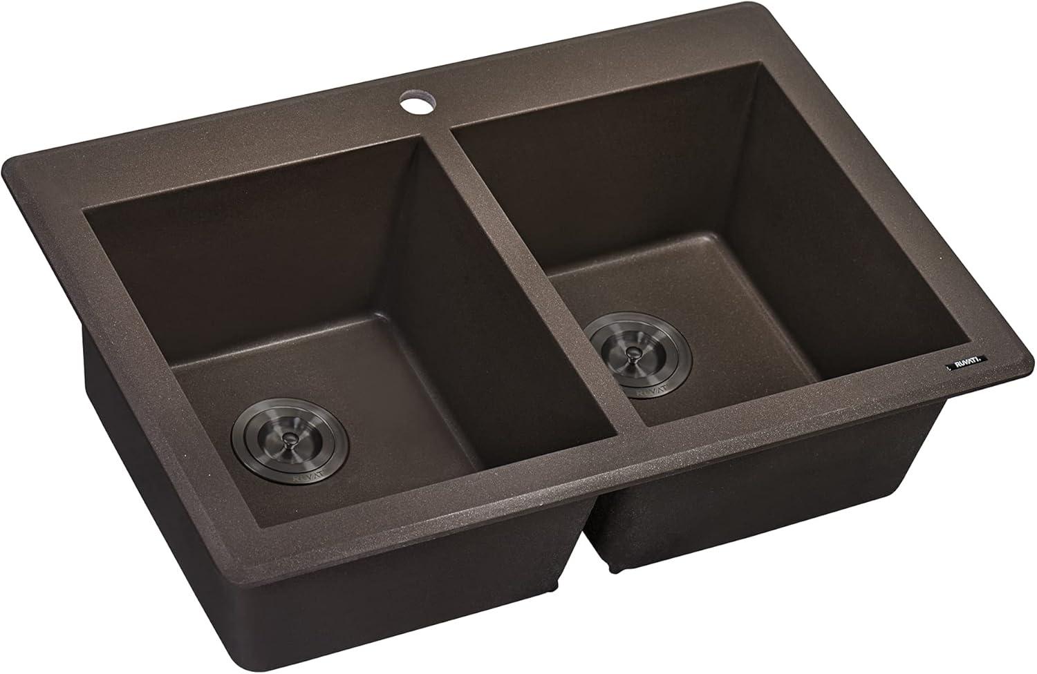 Ruvati 33 x 22 inch epiGranite Top-Mount Granite Composite Kitchen Sink