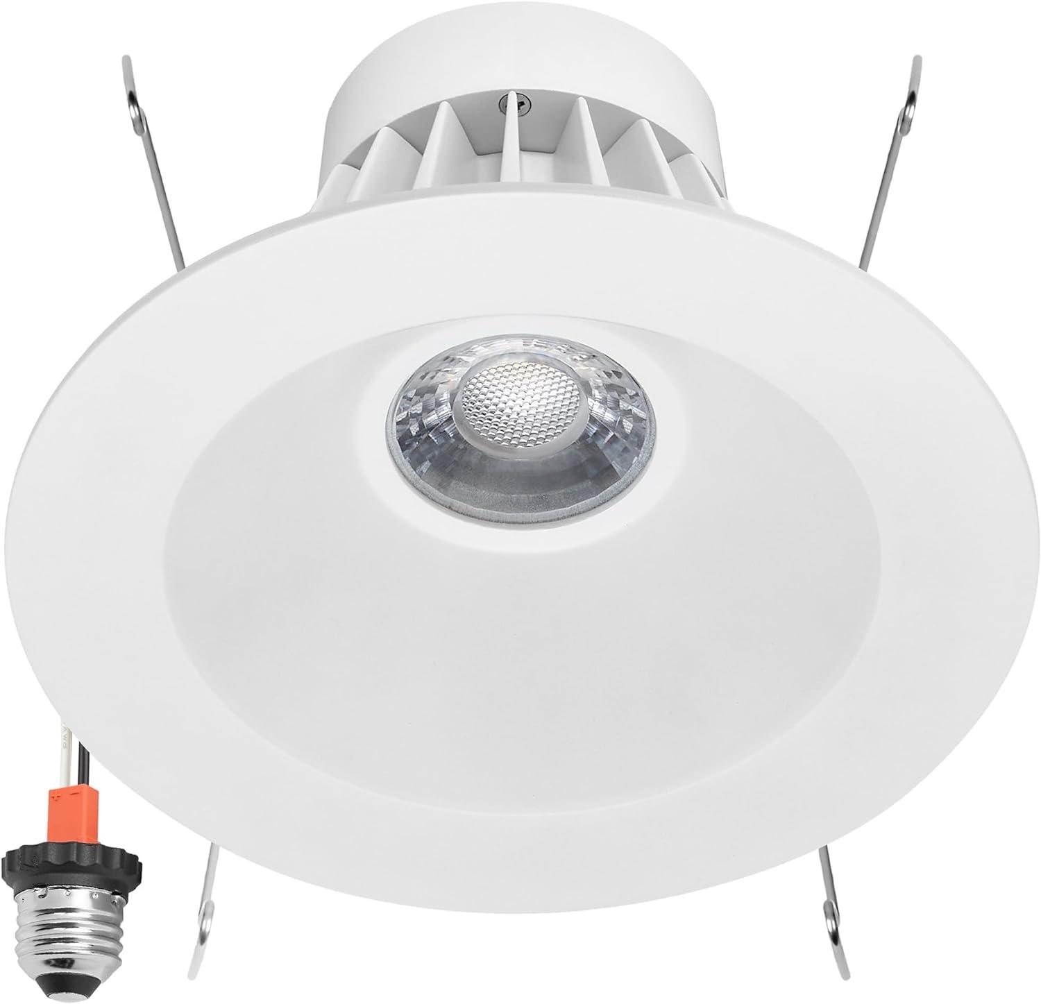 White Aluminum 7.1" Round LED Recessed Downlight