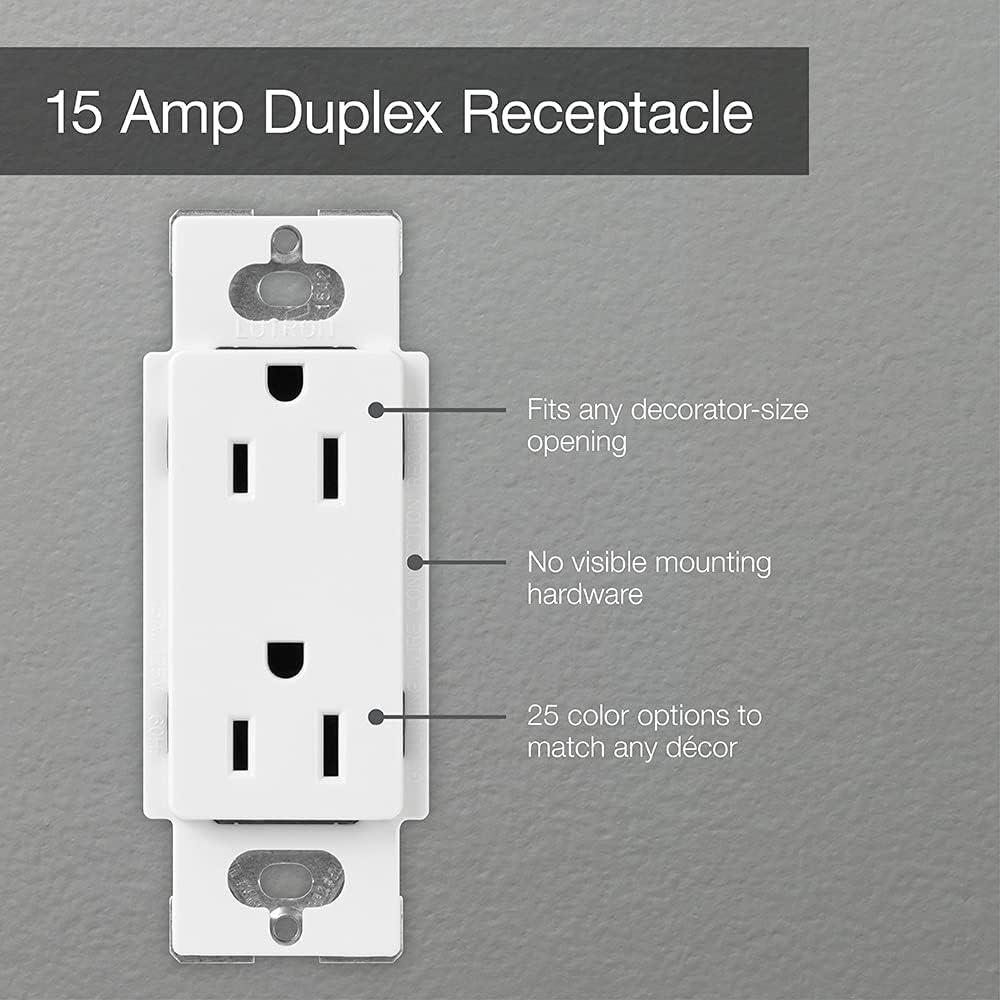 Midnight Black Tamper-Resistant Duplex Receptacle with Wall Plate