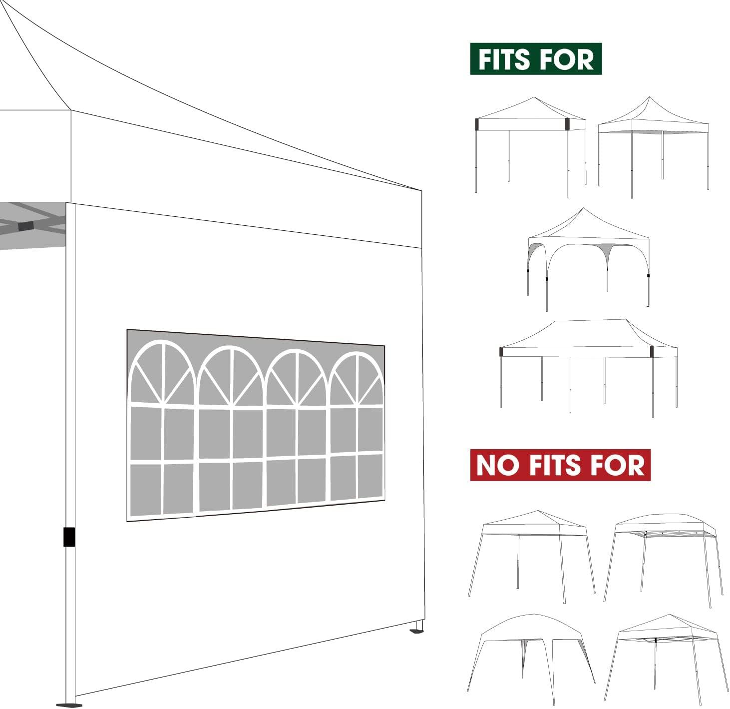 HLong Canopy Tent Sidewall for 10x10 Pop Up Canopy, 1 Piece, Black