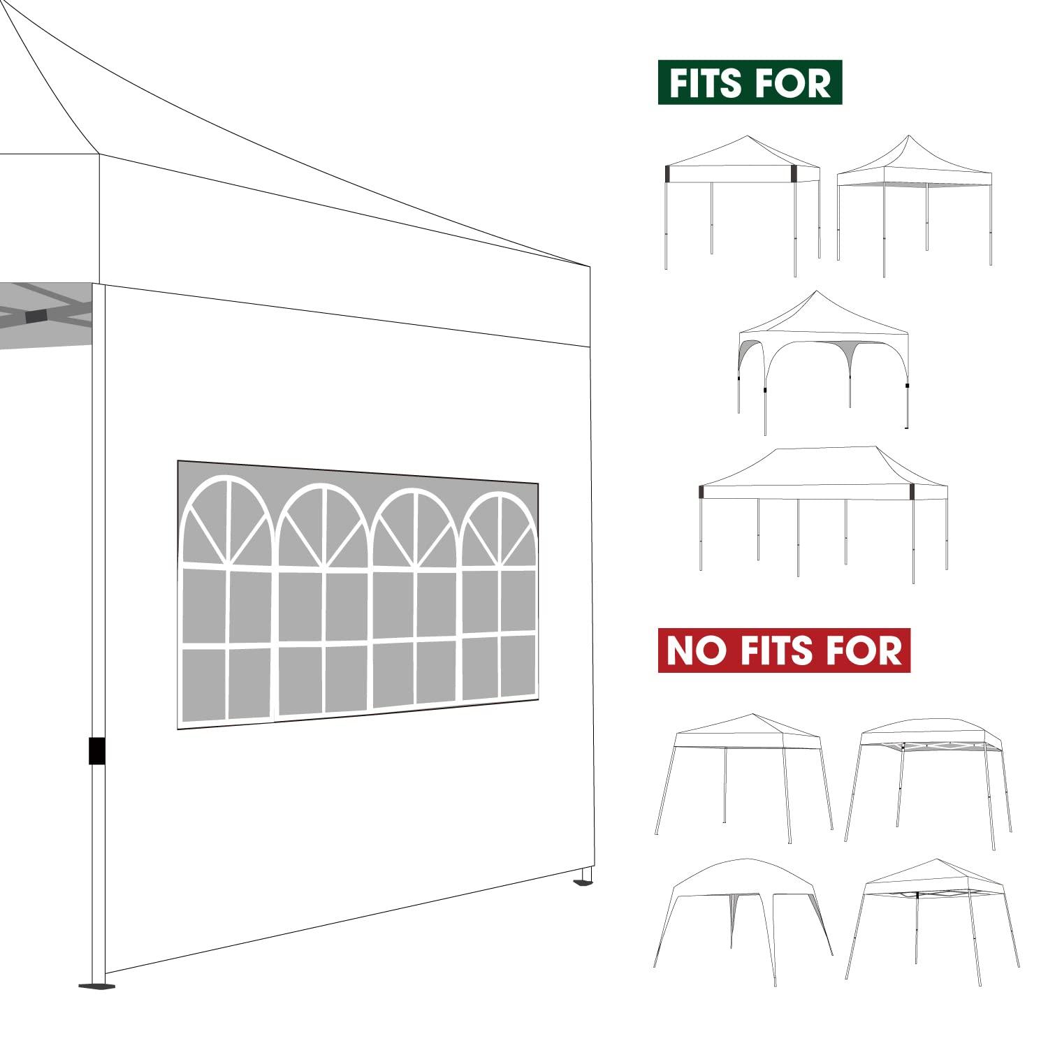 HLong Canopy Tent Sidewall for 10x10 Pop Up Canopy, 1 Piece, Black