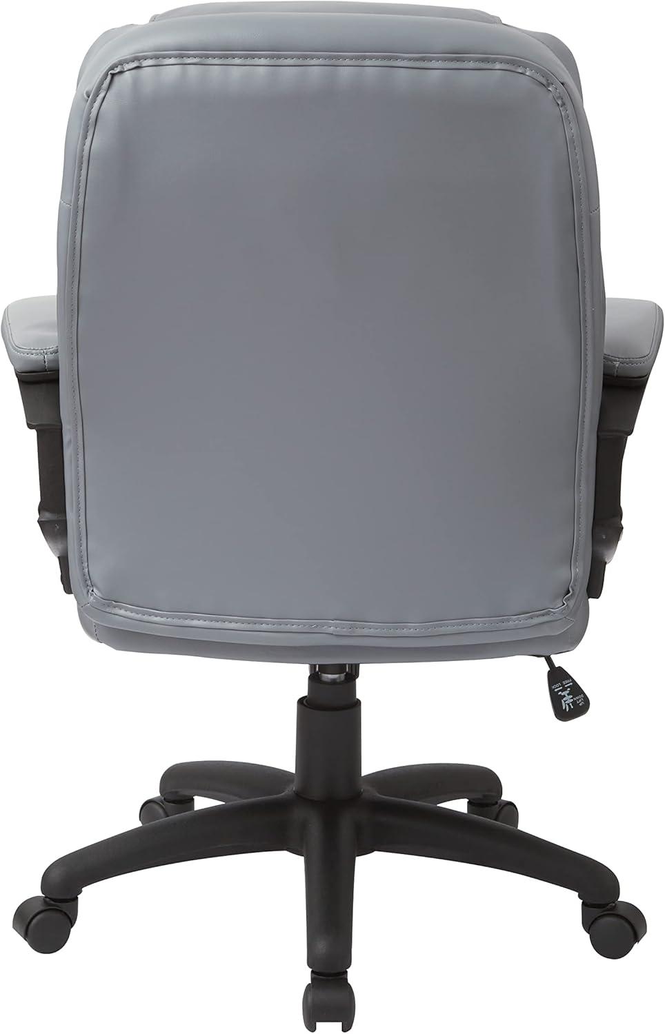 Charcoal Gray Faux Leather Executive Swivel Chair