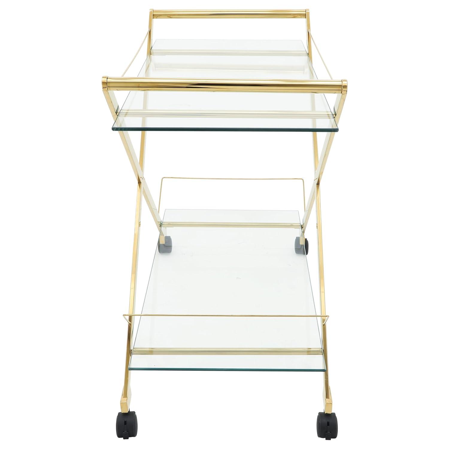 Sagebrook Home Rolling Bar Cart Gold