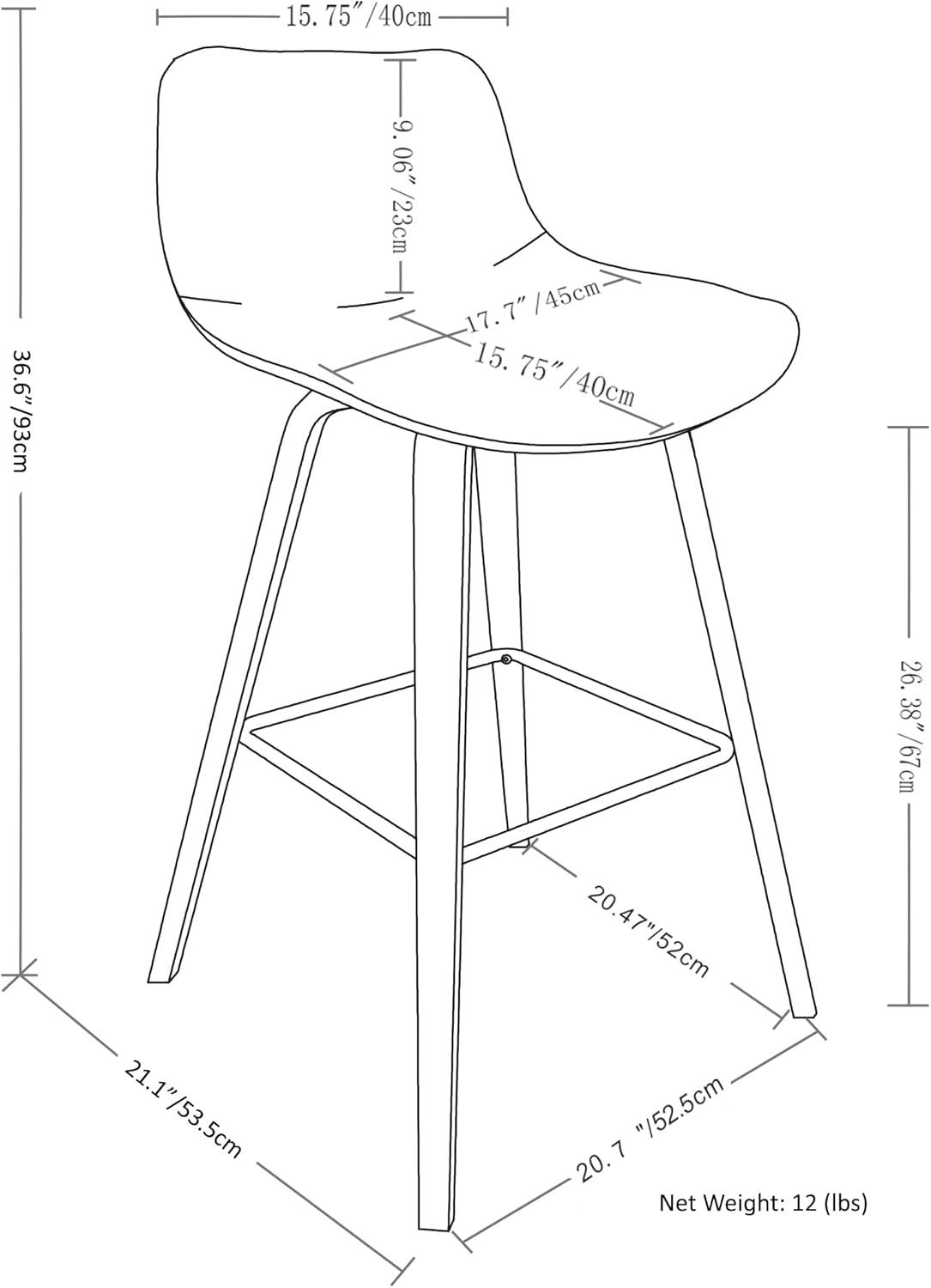 Randolph Counter Height Stool(Set 2)in Distressed Chocolate Brown Faux Leather