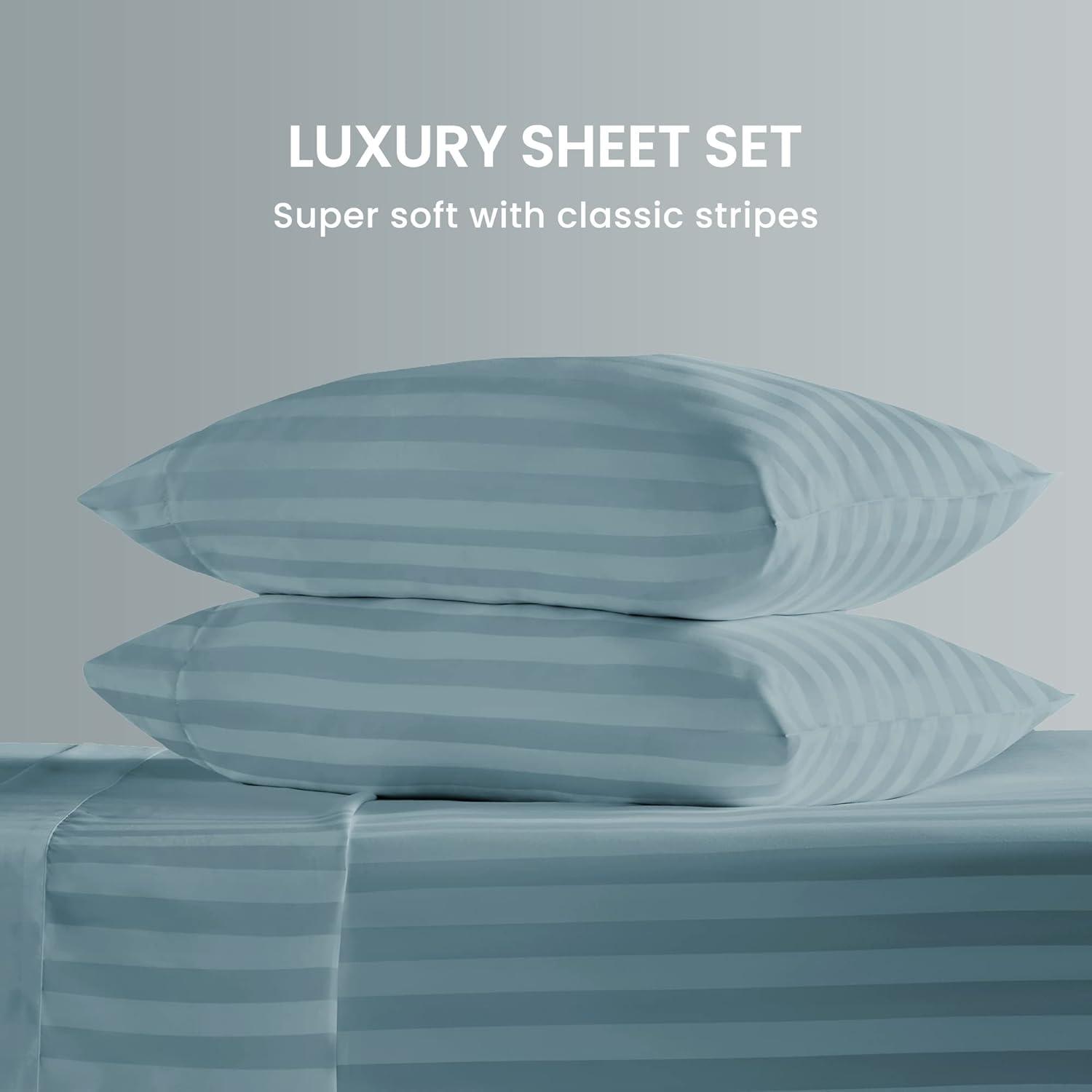 Sateen Striped Sheet Set