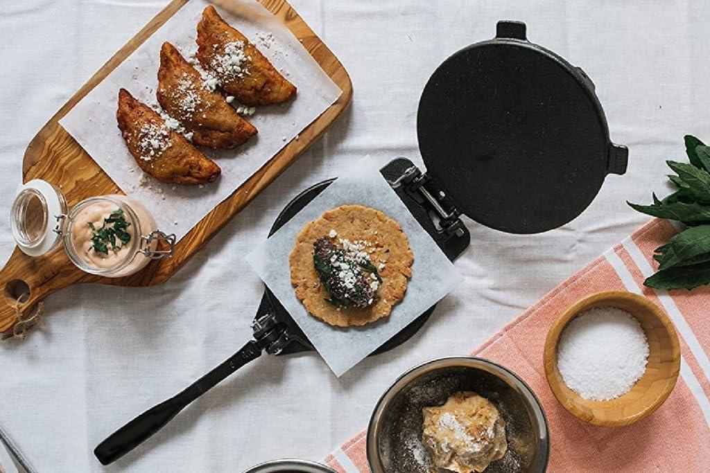 Heavy Duty Gray Cast Iron Tortilla Press and Roti Maker