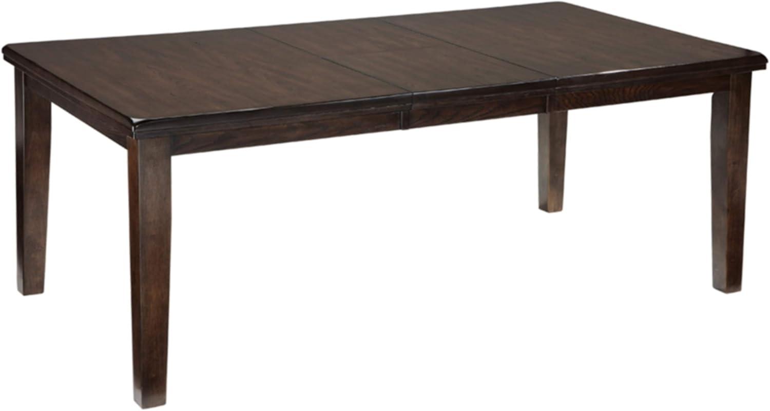 Signature Design by Ashley Haddigan Rectangular Extendable Dining Table Dark Brown: Seats 8, Wood Veneer, Butterfly Leaf