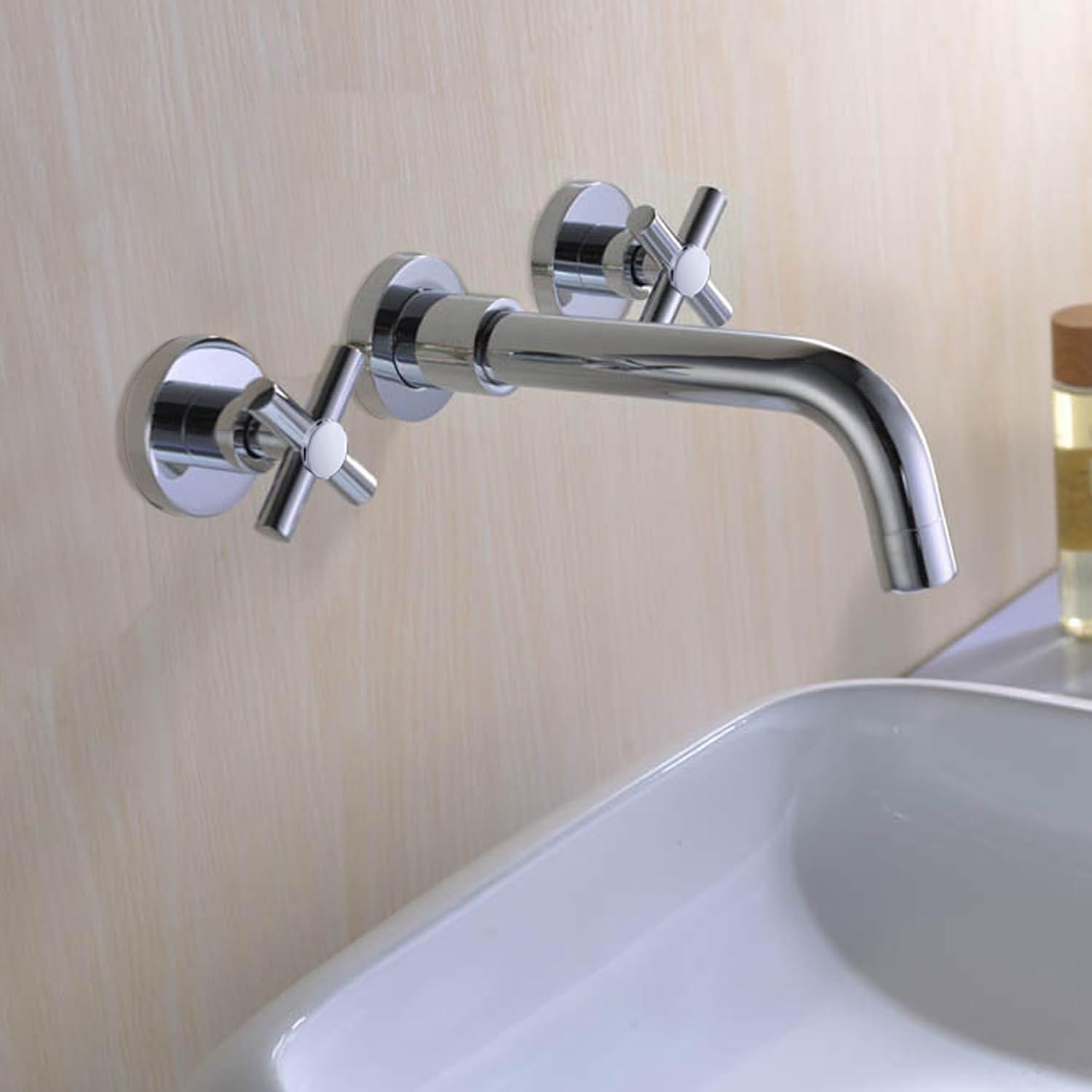 Wall Mounted 2-handle Bathroom Faucet