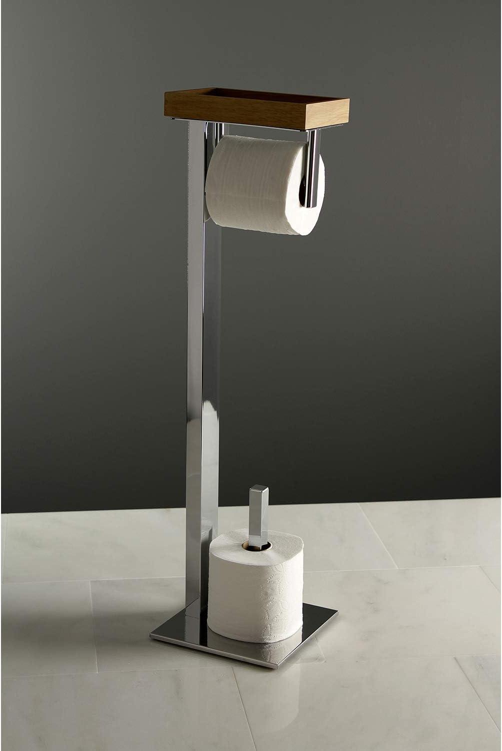 Kingston Brass Edenscape Freestanding Toilet Paper Holder with Storage Shelf