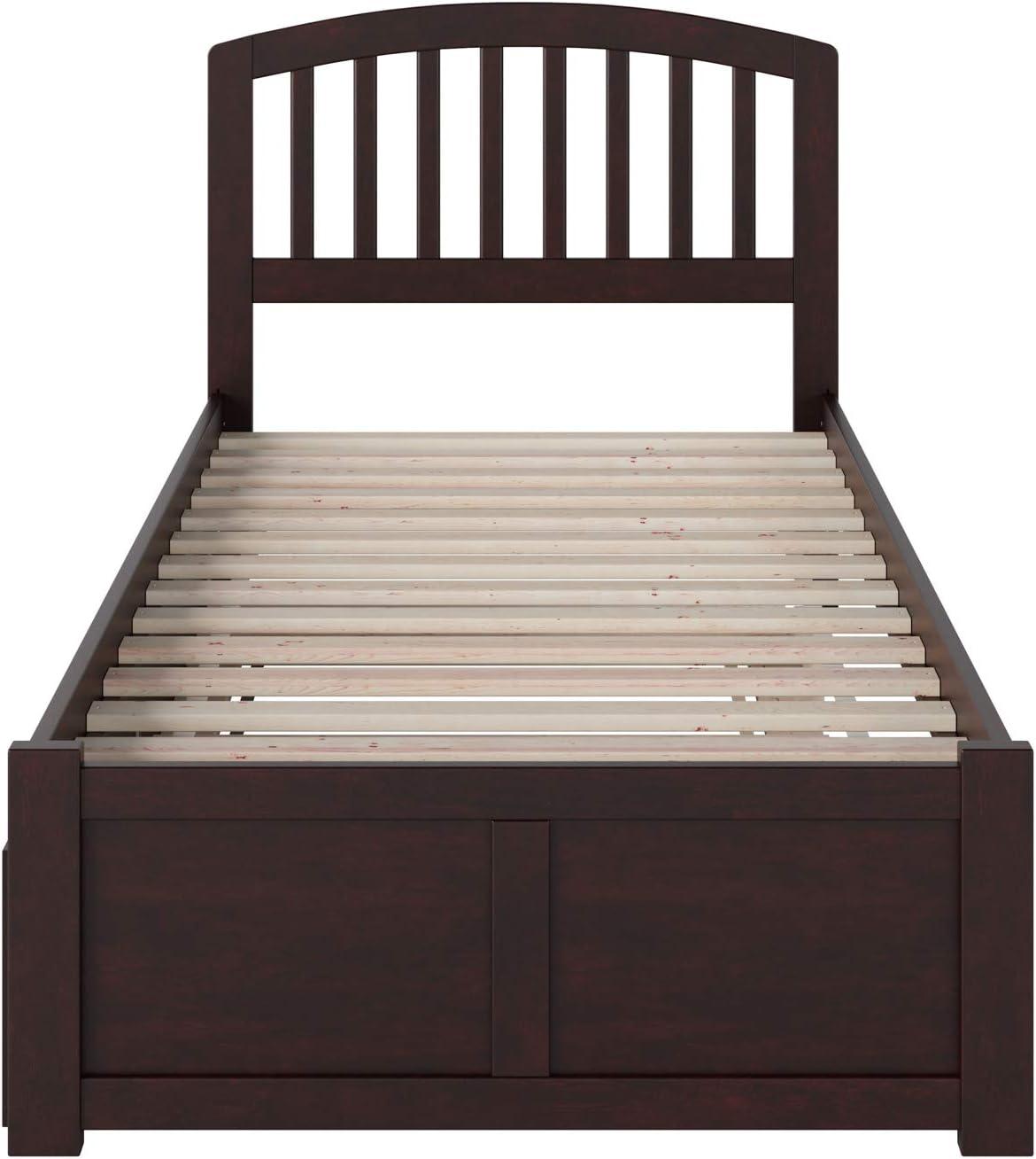 Richmond Twin Extra Long Bed with Footboard and Twin Extra Long Trundle in Espresso