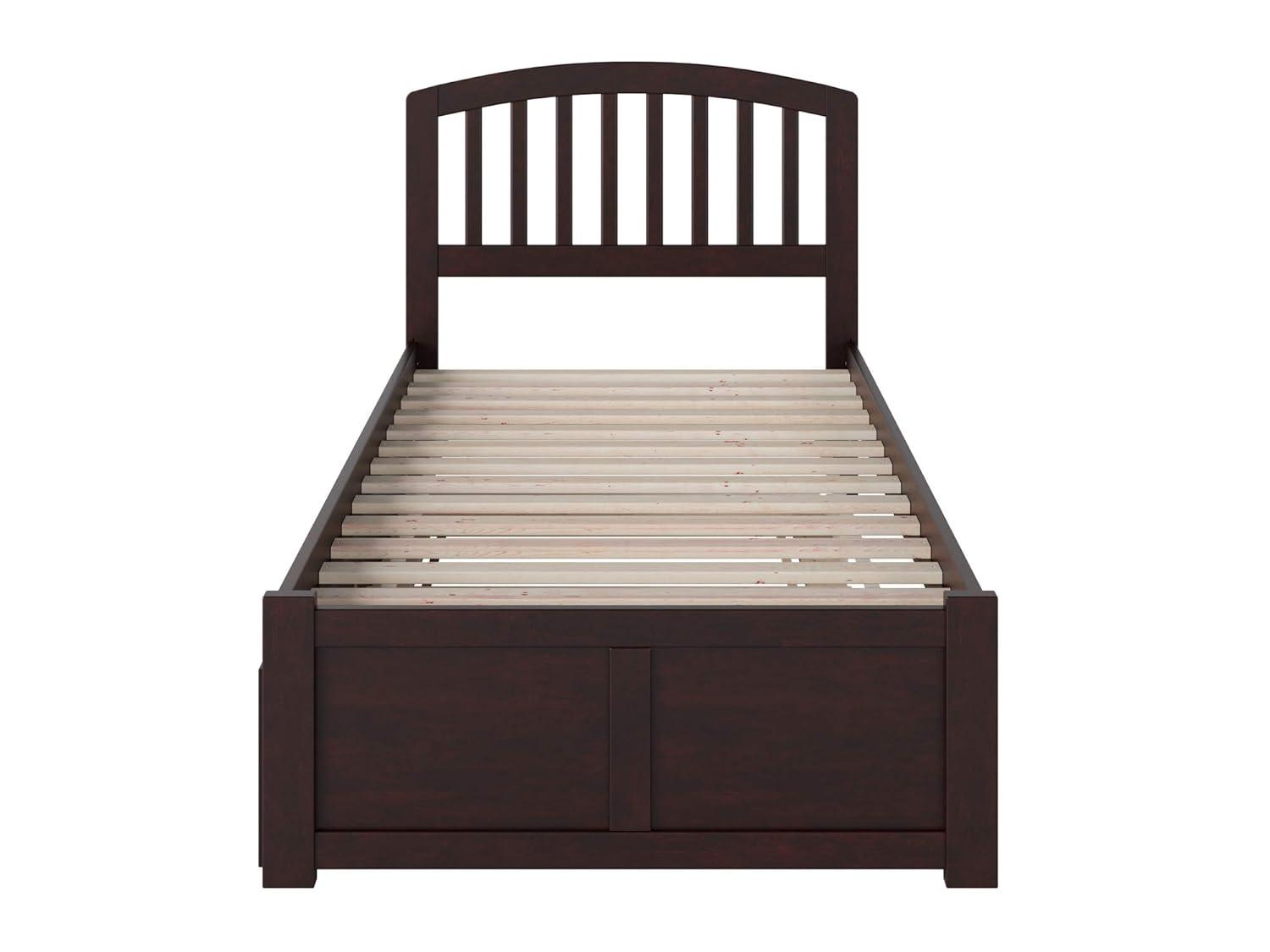 Richmond Twin Extra Long Bed with Footboard and Twin Extra Long Trundle in Espresso