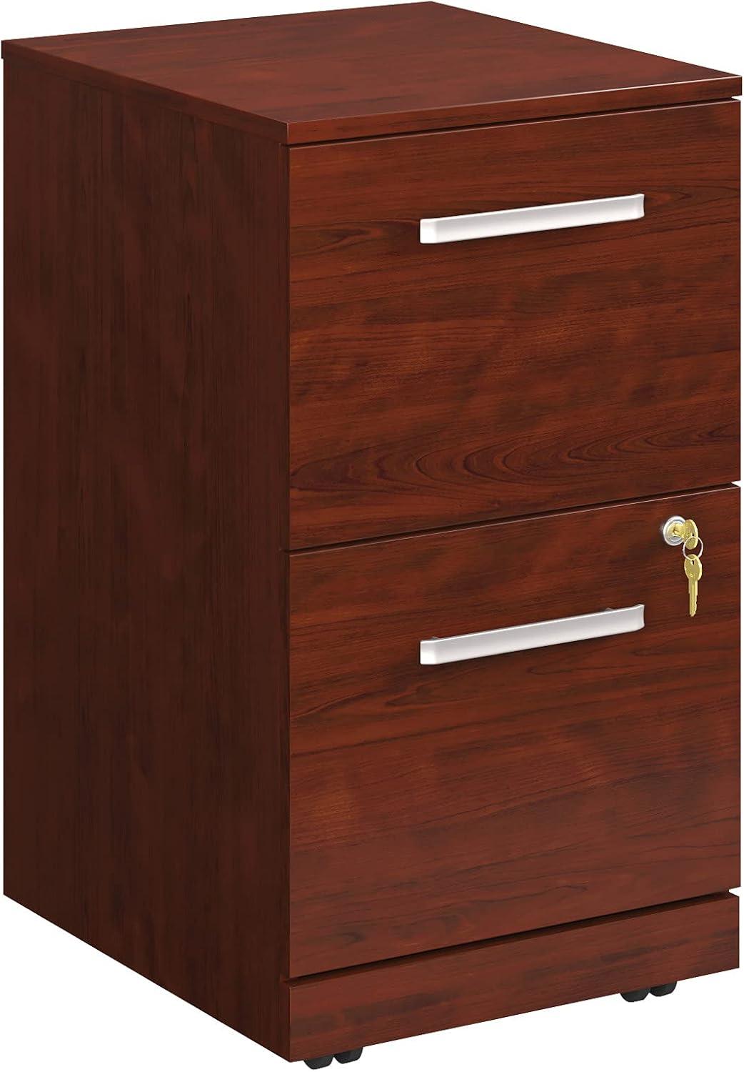 Classic Cherry 2-Drawer Mobile Lockable Pedestal File Cabinet