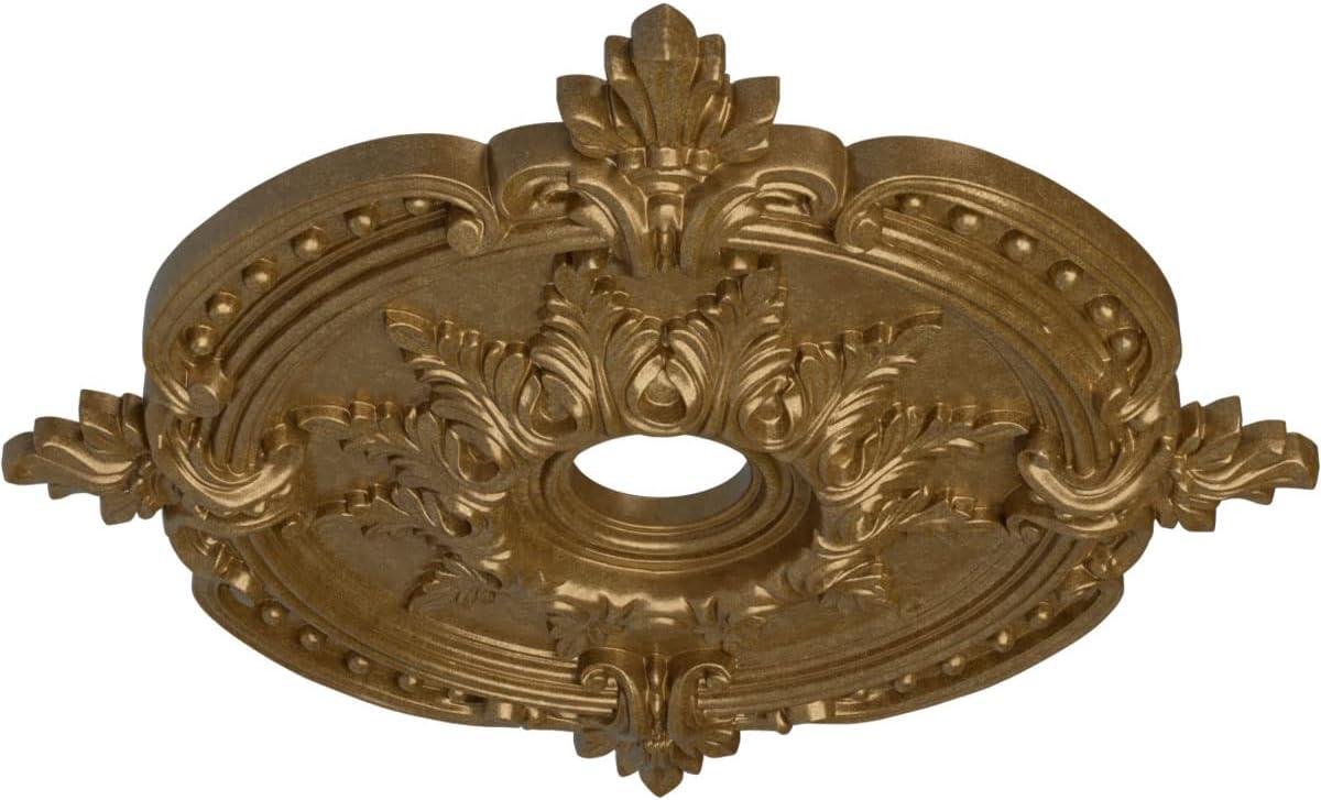 Pale Gold Hand-Painted Classic Ceiling Medallion 28"