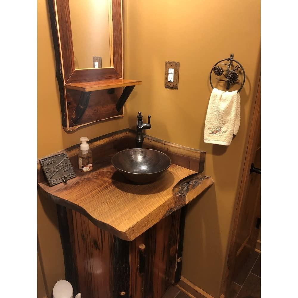 SimplyCopper  12" Round Copper Vessel Bathroom Sink - 12" x 12" x 4.5" - 12" x 12" x 4.5"