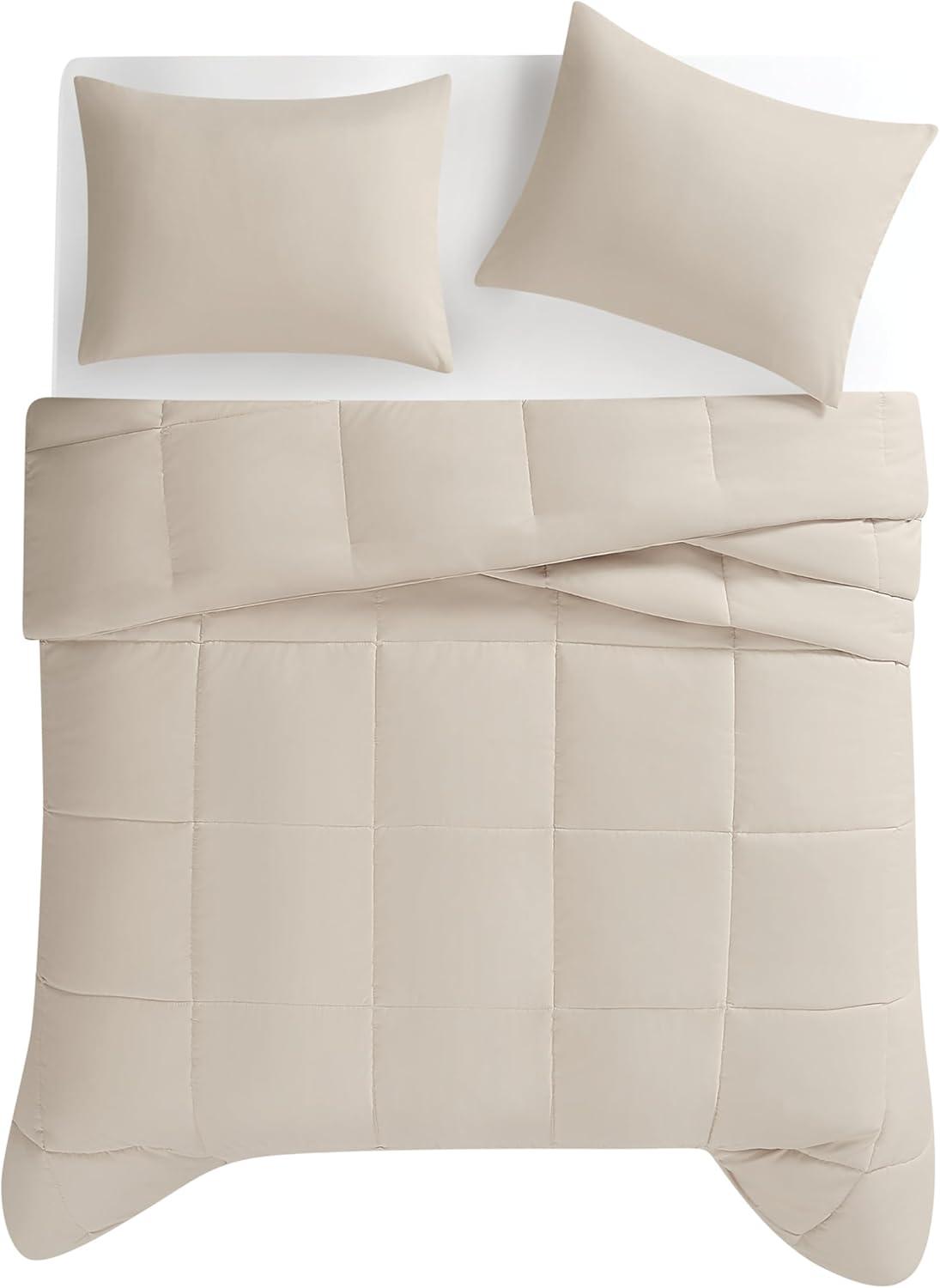 Truly Soft 3pc King Comforter Set Beige