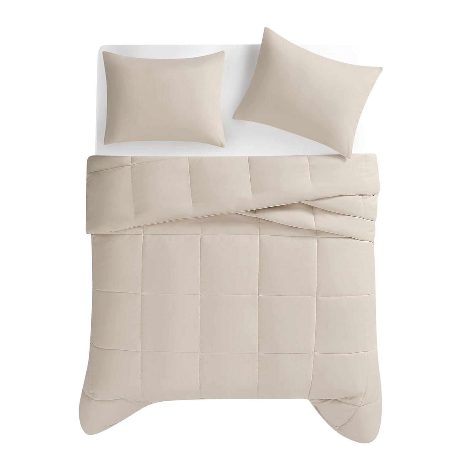 Truly Soft 3pc King Comforter Set Beige