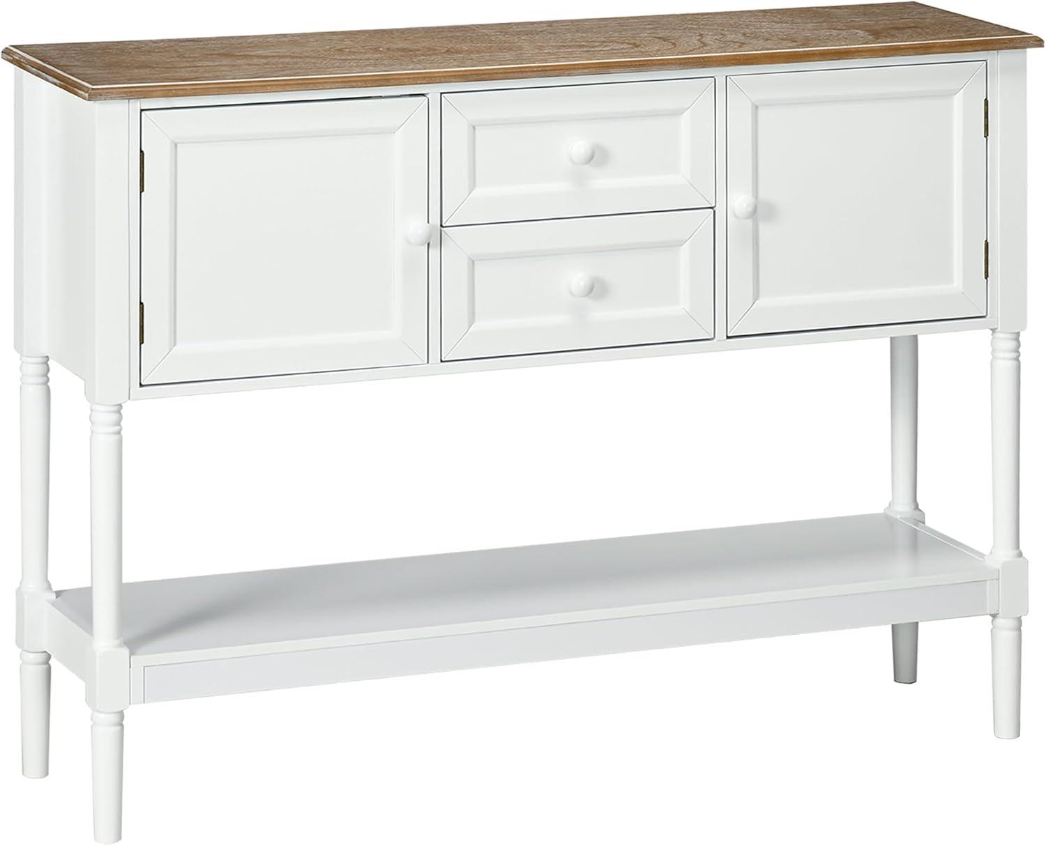 GVN Console Table,Console Table with Drawers, Vintage Entryway Table with 2 Drawers, Retro Sofa Table, White