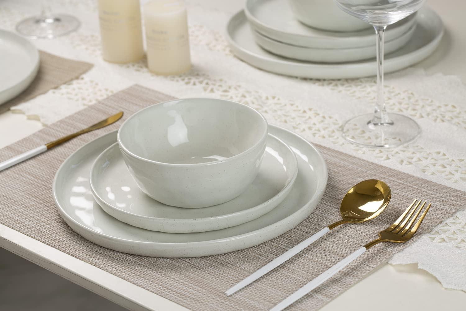 Milkyway White Ceramic 12-Piece Dinnerware Set