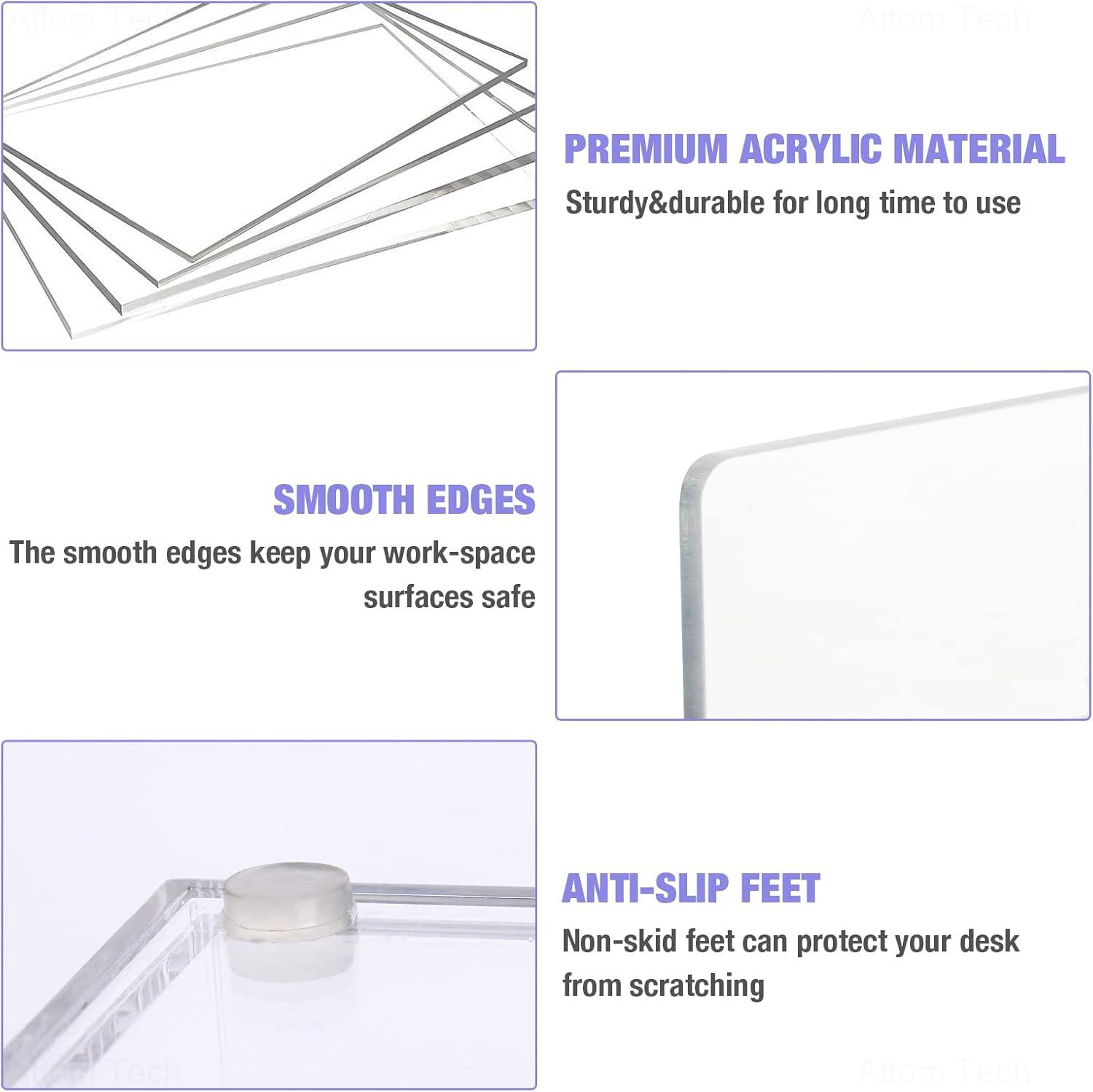 Clear Acrylic Desk Organizer with 10 Compartments for Pens, Writing & Correction Supplies Ideal for Office, School and Home Use