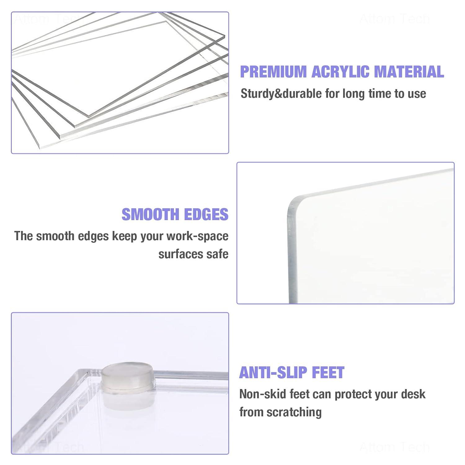 Clear Acrylic Desk Organizer with 10 Compartments for Pens, Writing & Correction Supplies Ideal for Office, School and Home Use