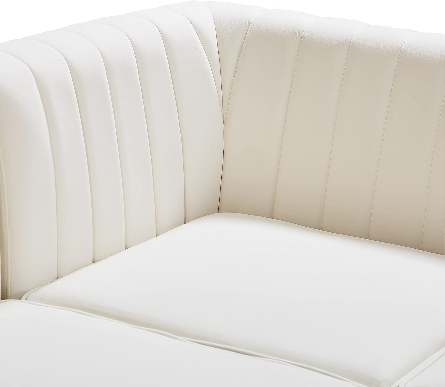 Meridian Furniture Alina Cream Velvet Corner Chair
