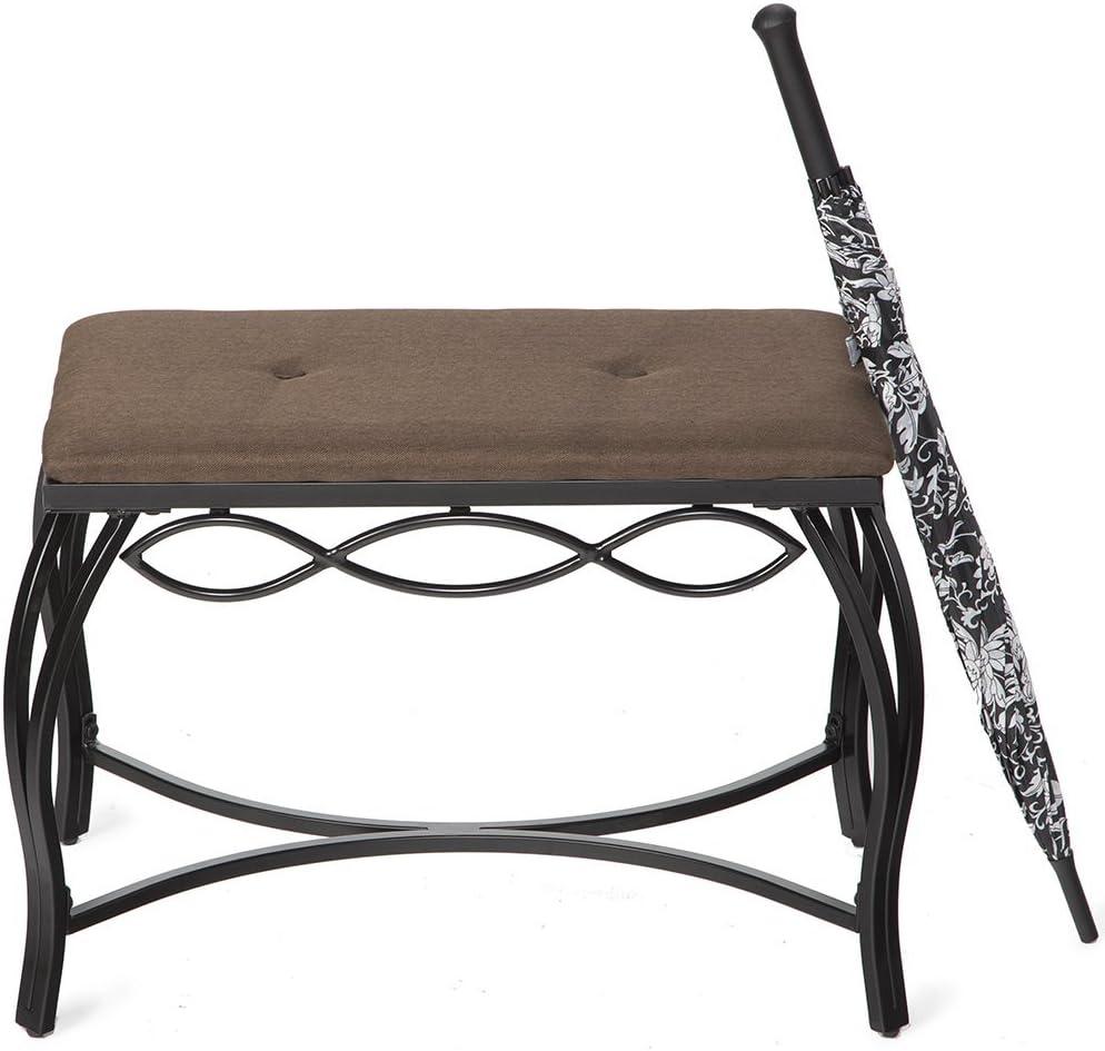 Mango Steam Mocha Brown Shoe Bench - Vanity Seat for Makeup Room, Dressing Stool, Entryway Bench