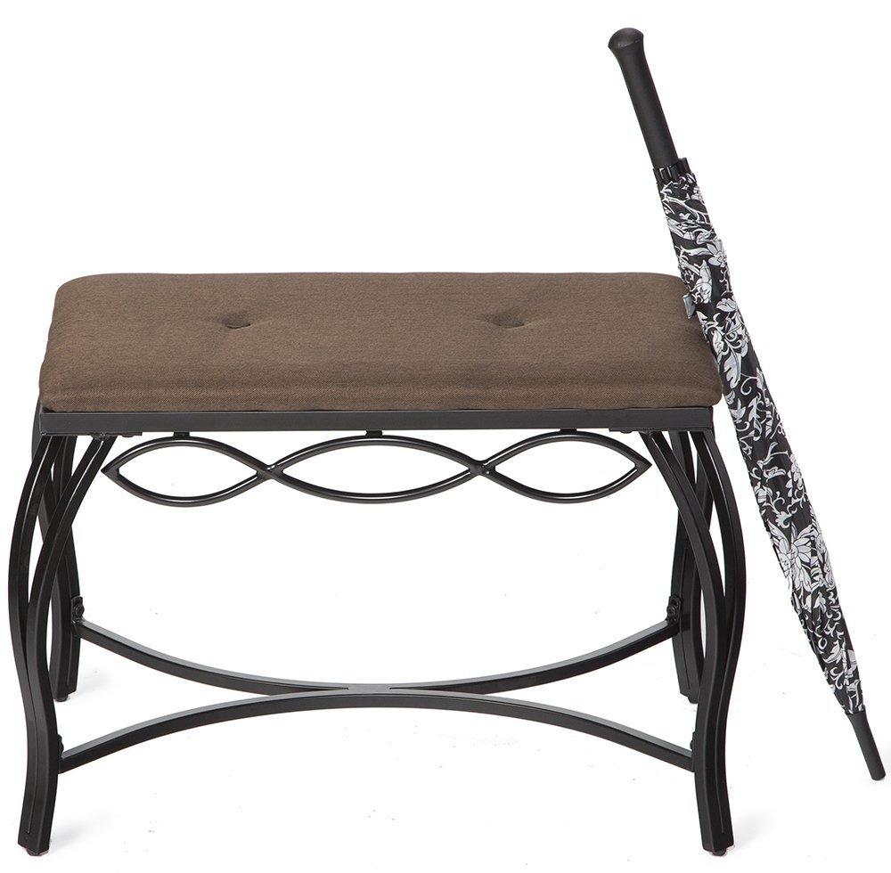 Mango Steam Mocha Brown Shoe Bench - Vanity Seat for Makeup Room, Dressing Stool, Entryway Bench